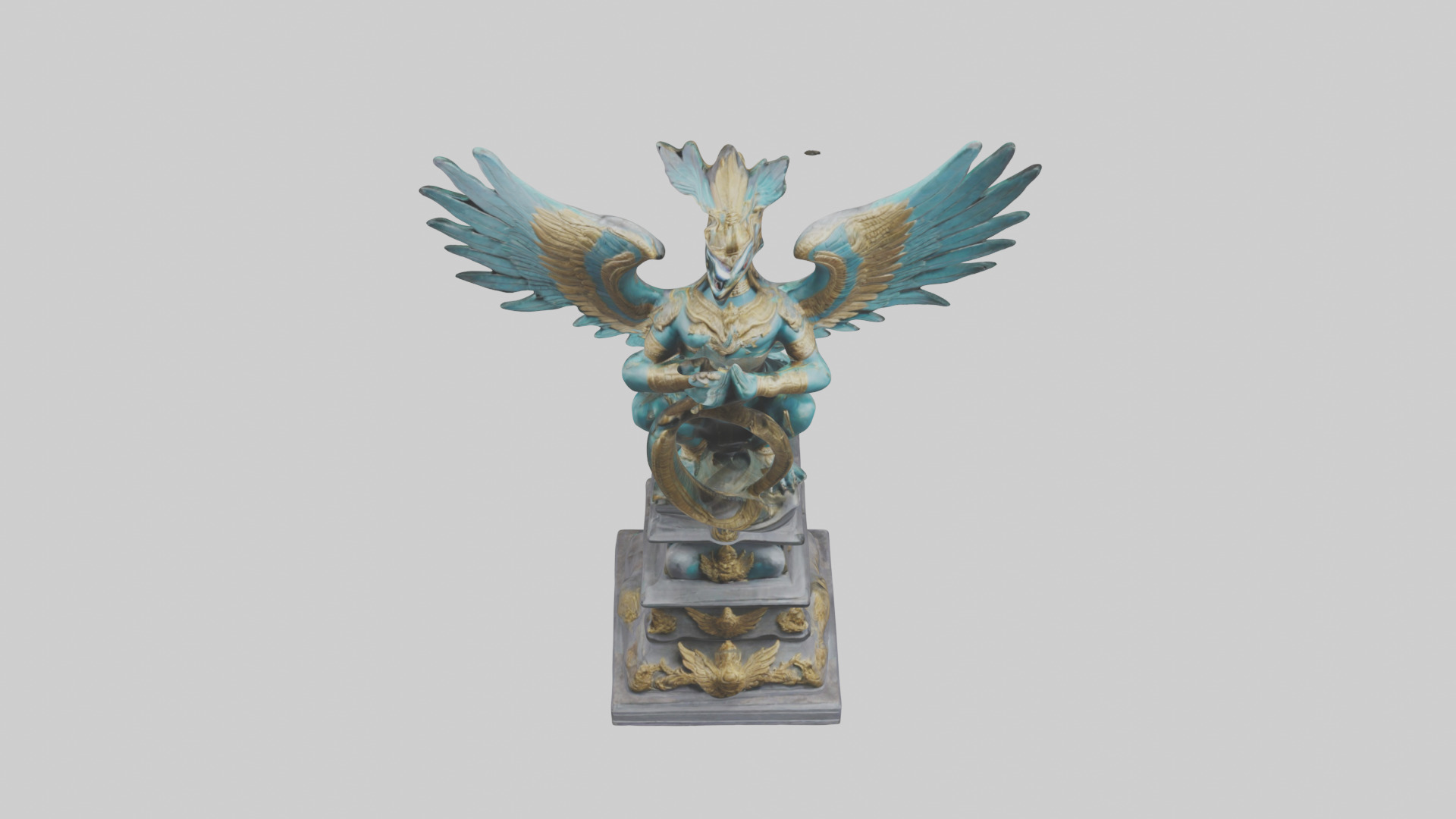 Garuda statue model Low-poly 3D model_16