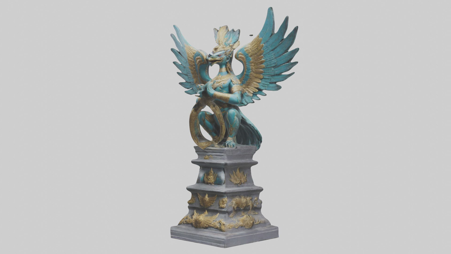 Garuda statue model Low-poly 3D model_10