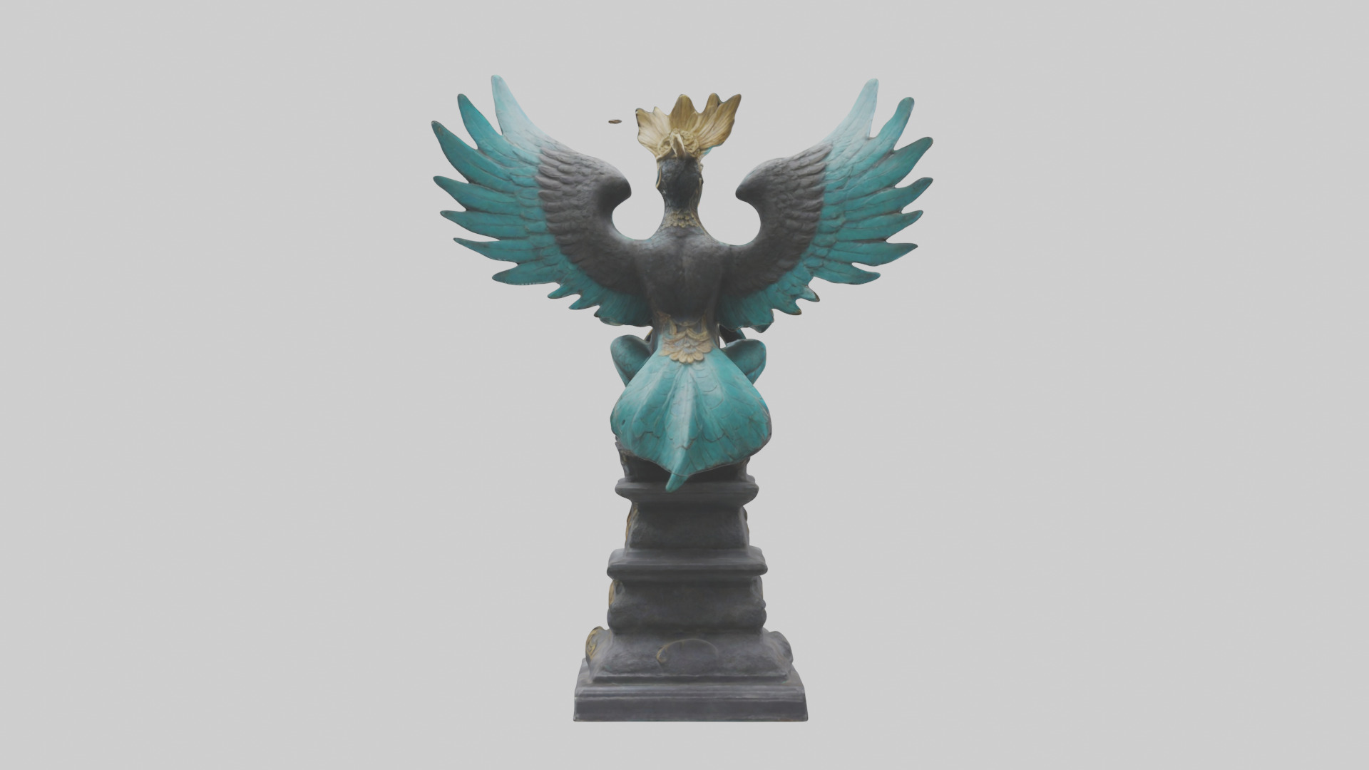 Garuda statue model Low-poly 3D model_1