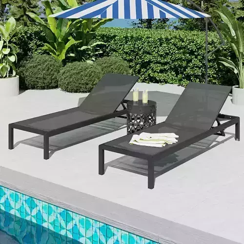 Caggiano Outdoor Metal Chaise Lounge