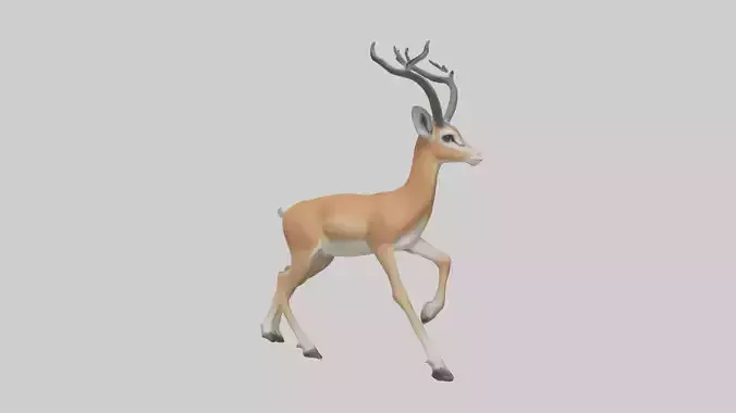 Gazelle bounding model Low-poly 3D model