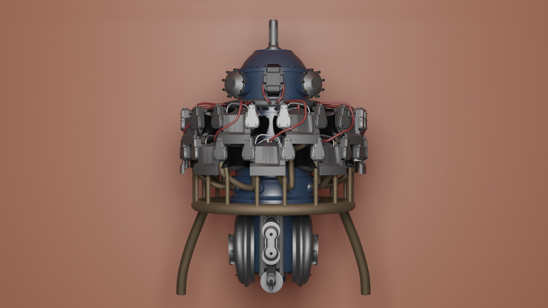 PW R2800 Double Wasp Engine 3D model_5