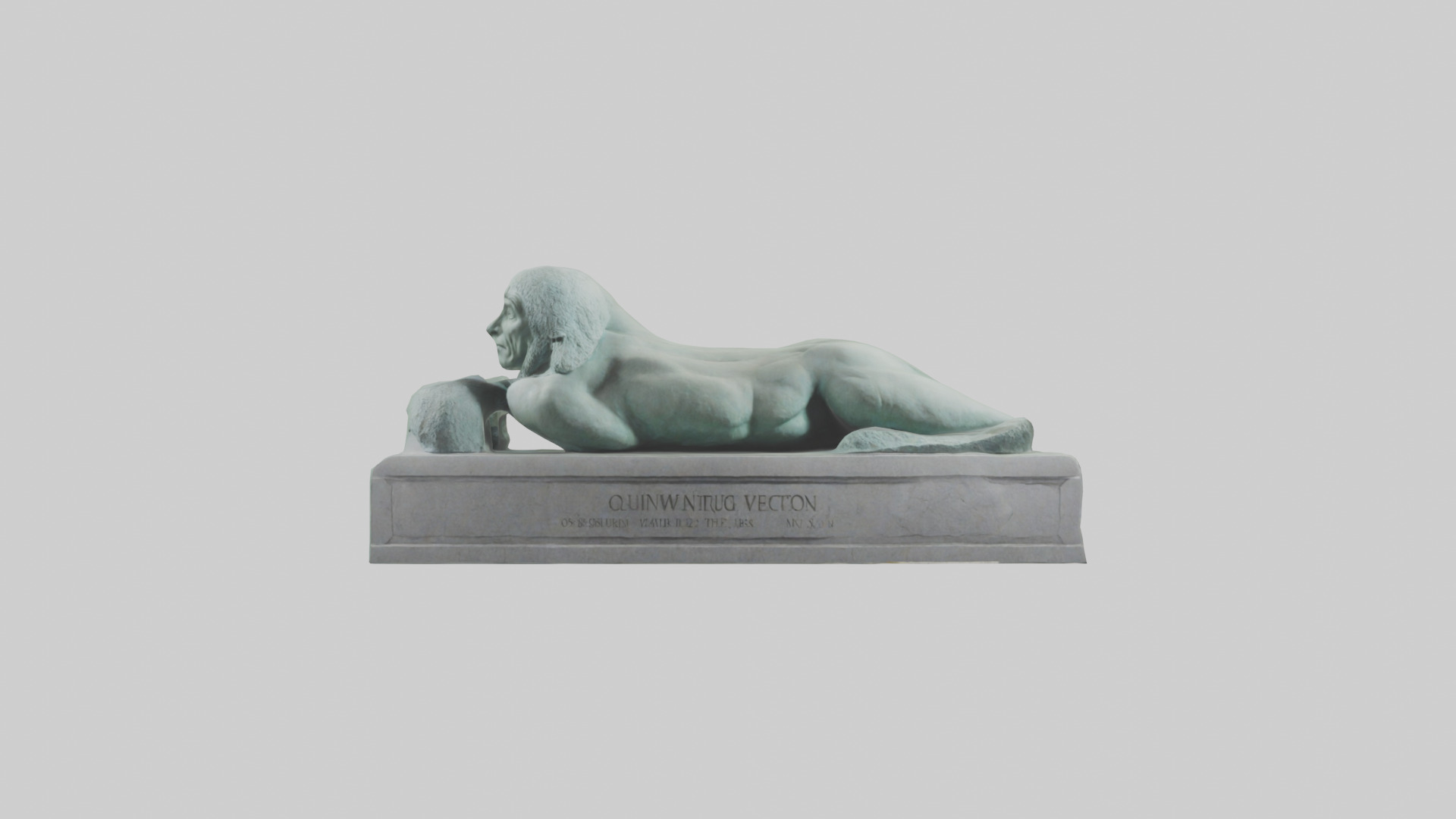 Geb statue model Low-poly 3D model_9