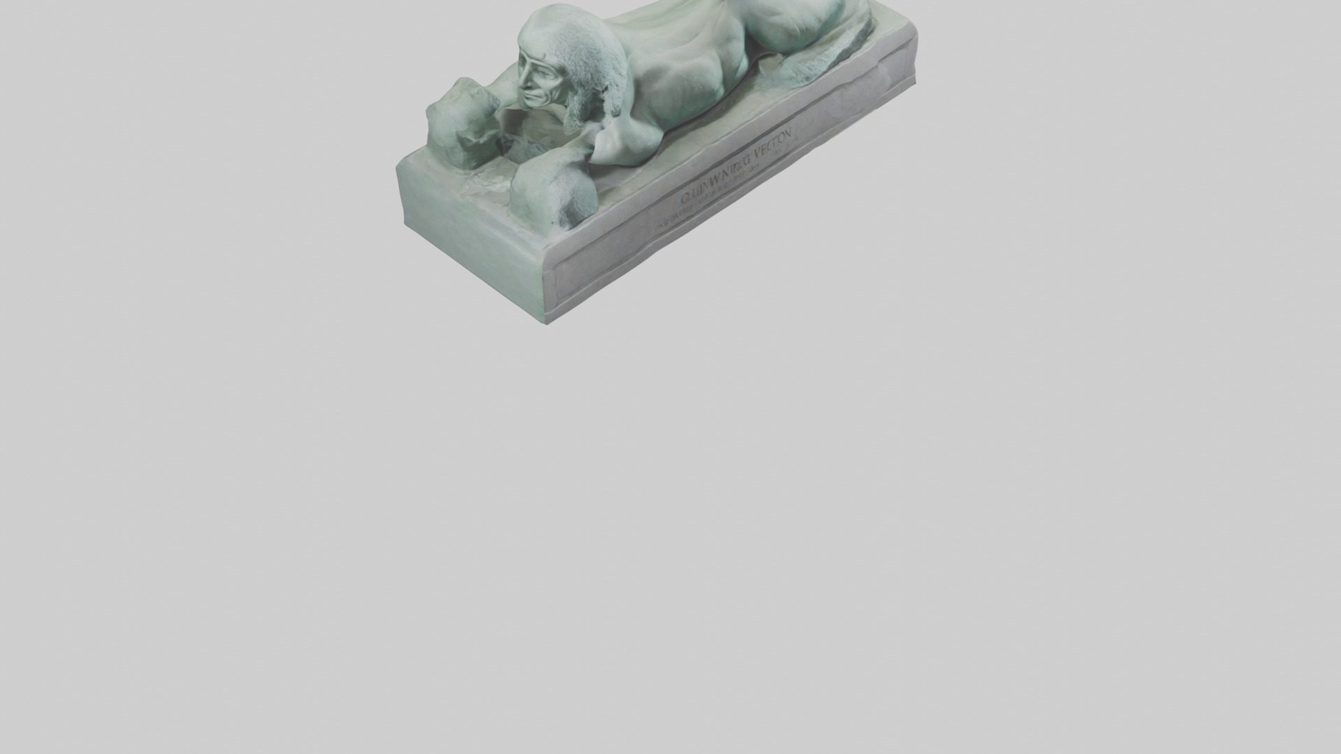 Geb statue model Low-poly 3D model_7