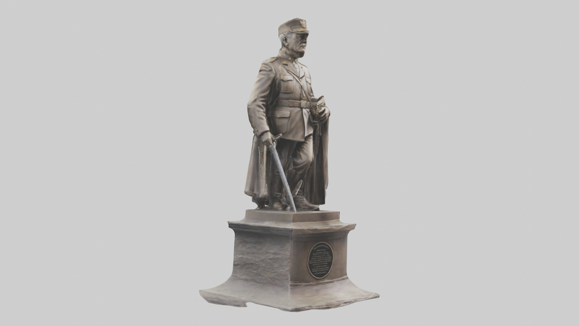 Generals of War Tribute Statue model Low-poly 3D model_9
