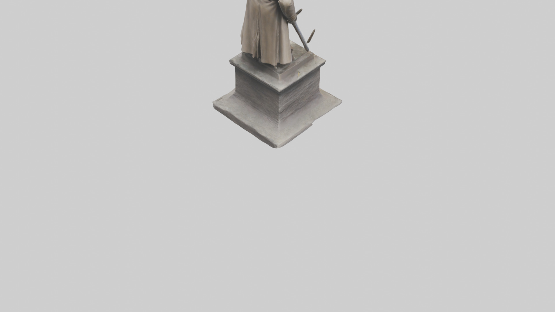 Generals of War Tribute Statue model Low-poly 3D model_6