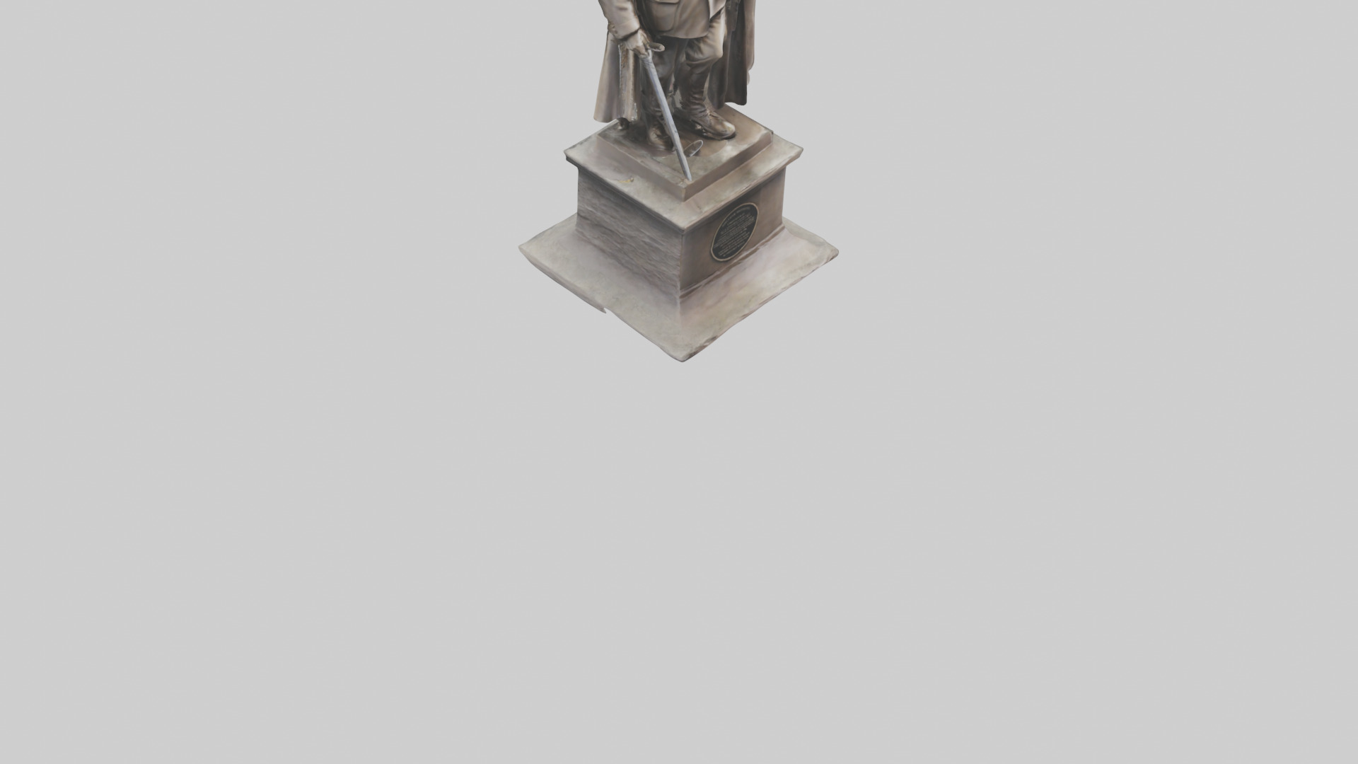 Generals of War Tribute Statue model Low-poly 3D model_8