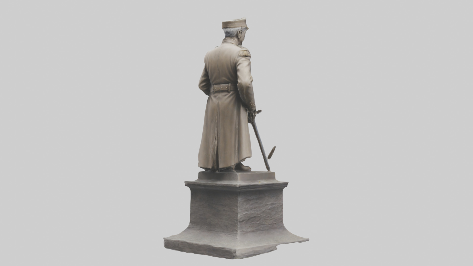 Generals of War Tribute Statue model Low-poly 3D model_4