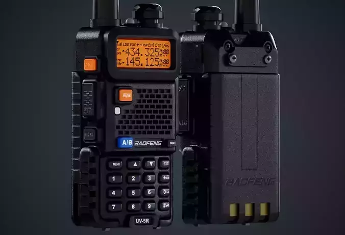 UV-5 walkie talkie game-ready 3d model