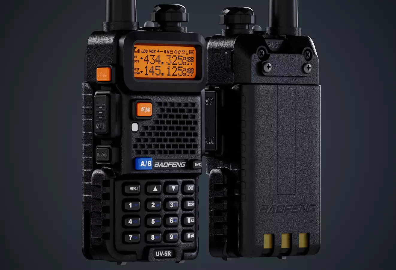 UV-5 walkie talkie game-ready 3d model Low-poly 3D model_0