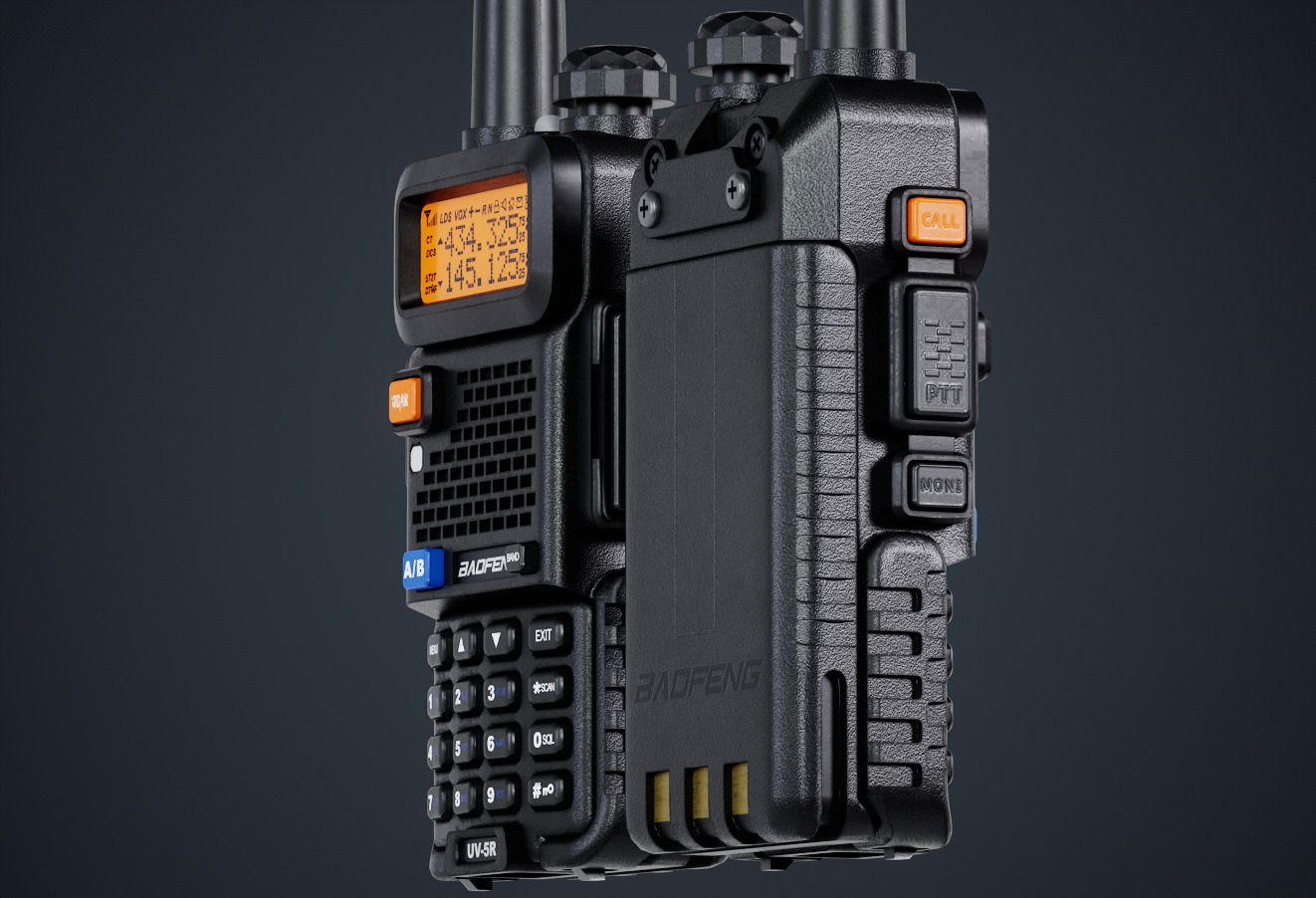 UV-5 walkie talkie game-ready 3d model Low-poly 3D model_2