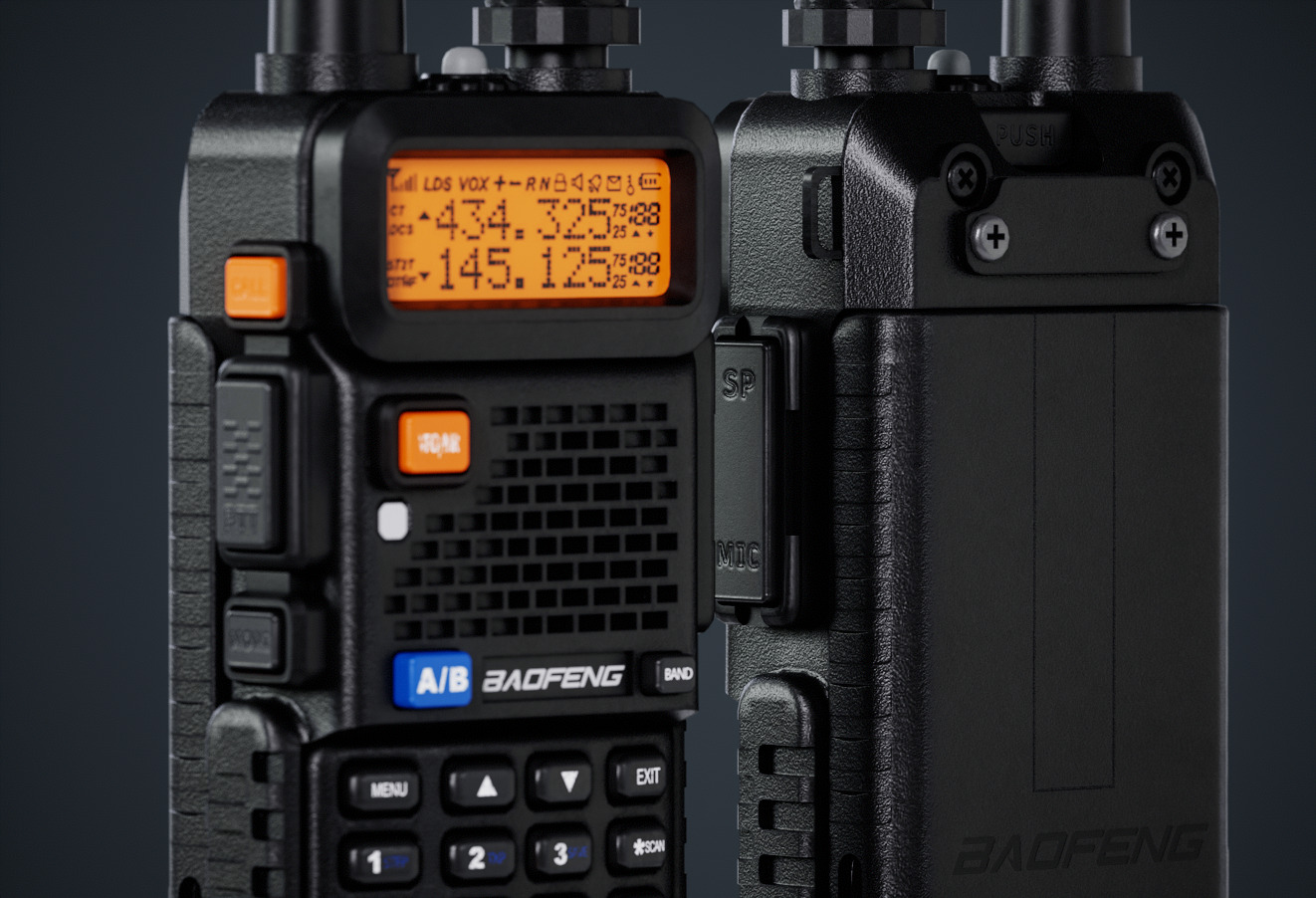 UV-5 walkie talkie game-ready 3d model Low-poly 3D model_12