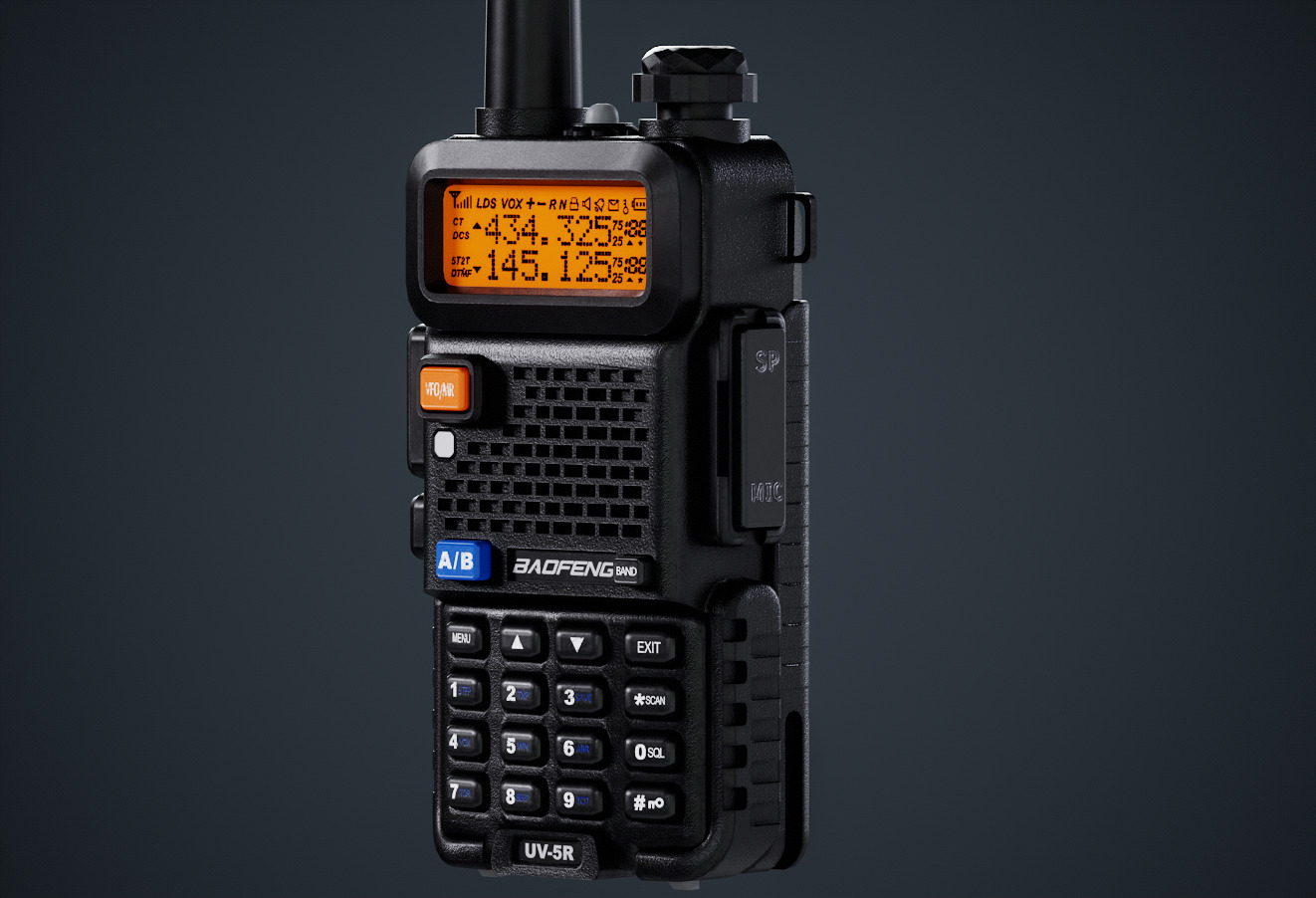 UV-5 walkie talkie game-ready 3d model Low-poly 3D model_9