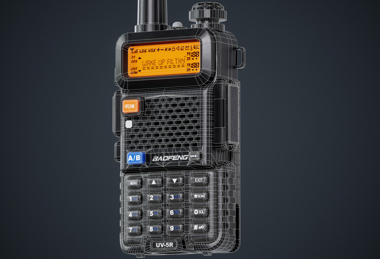 UV-5 walkie talkie game-ready 3d model Low-poly 3D model_7
