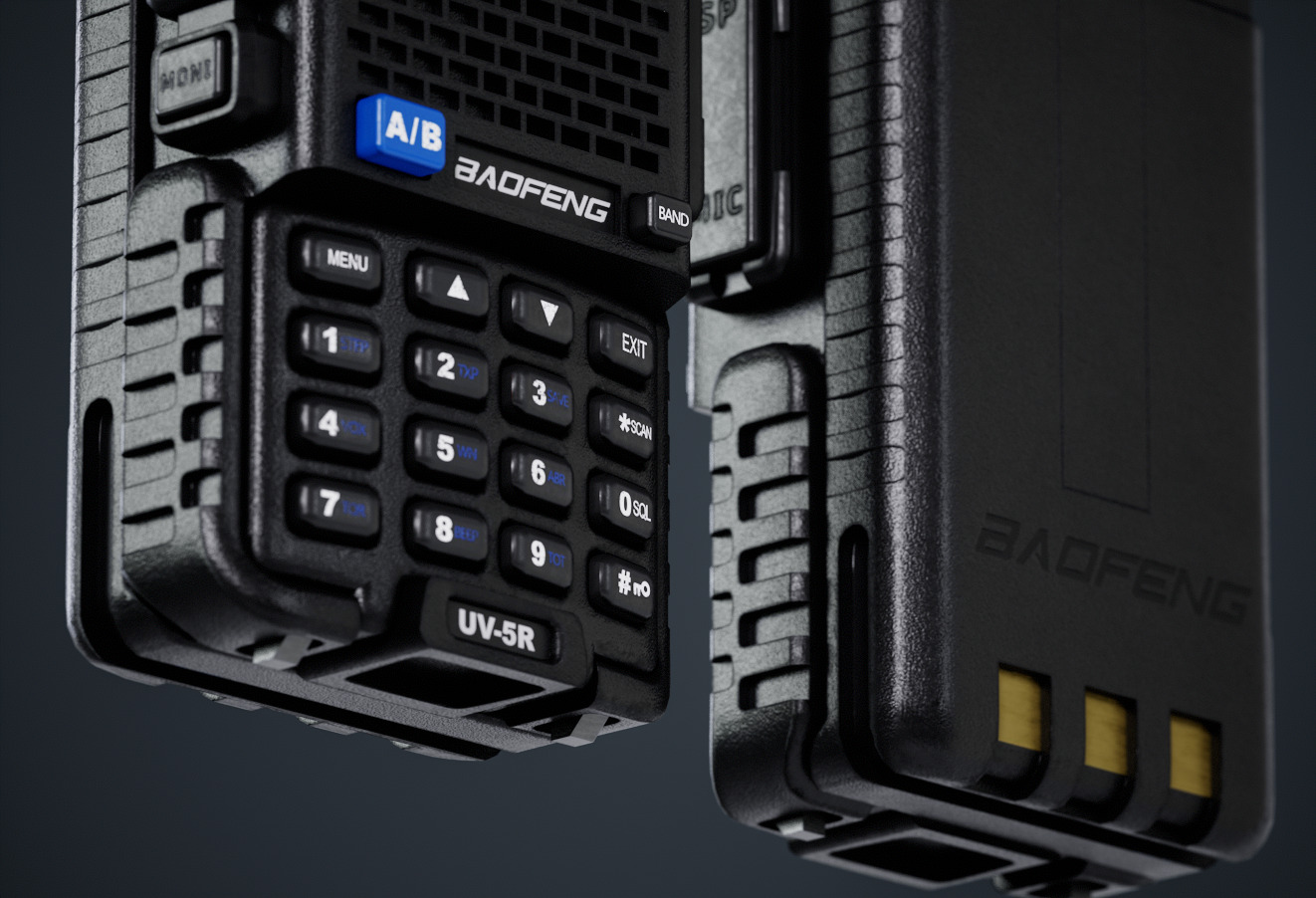 UV-5 walkie talkie game-ready 3d model Low-poly 3D model_14