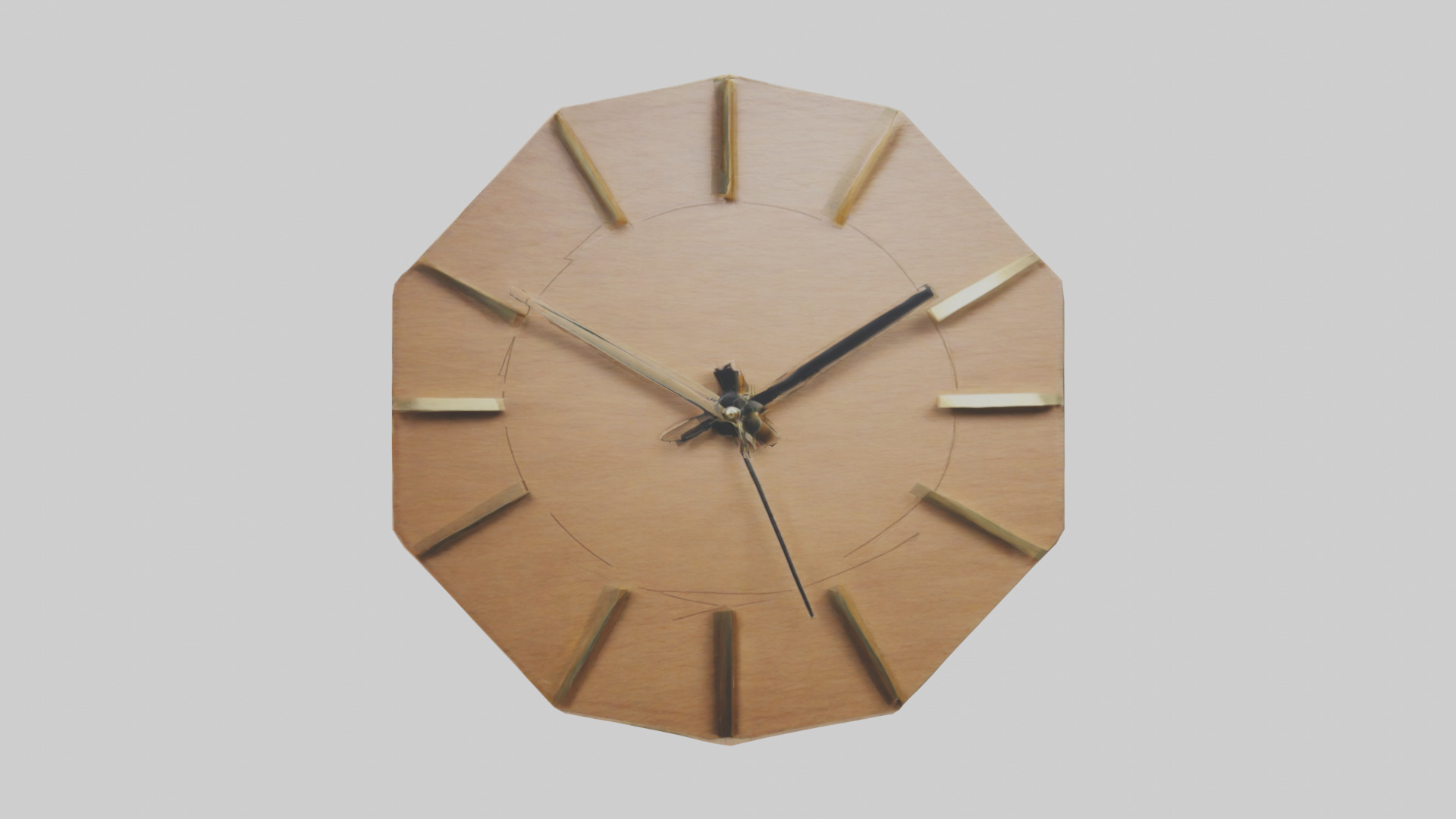 Geometric Wall Clock model Low-poly 3D model_12
