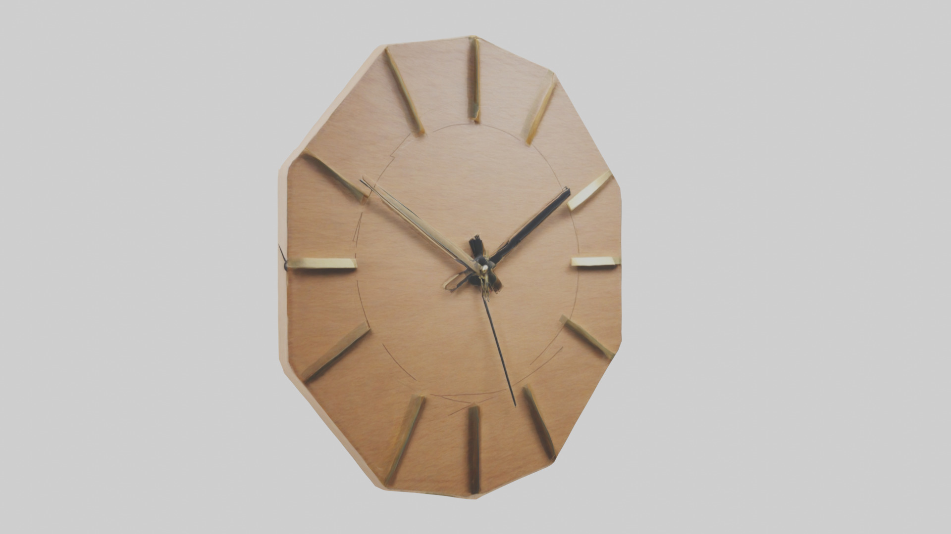 Geometric Wall Clock model Low-poly 3D model_10