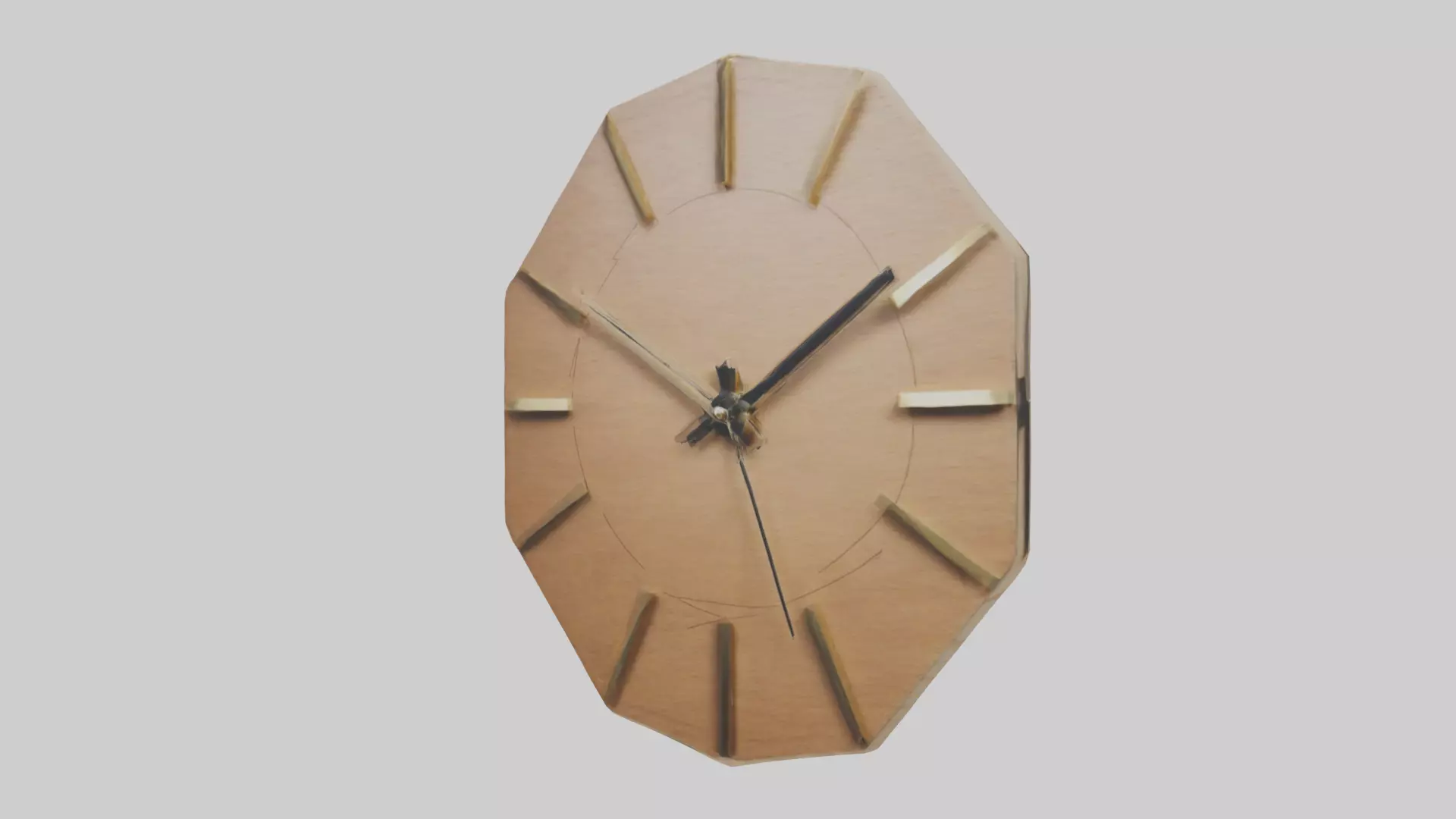 Geometric Wall Clock model Low-poly 3D model_0