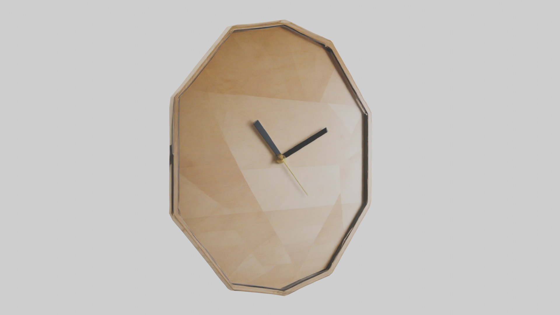 Geometric Wall Clock model Low-poly 3D model_3