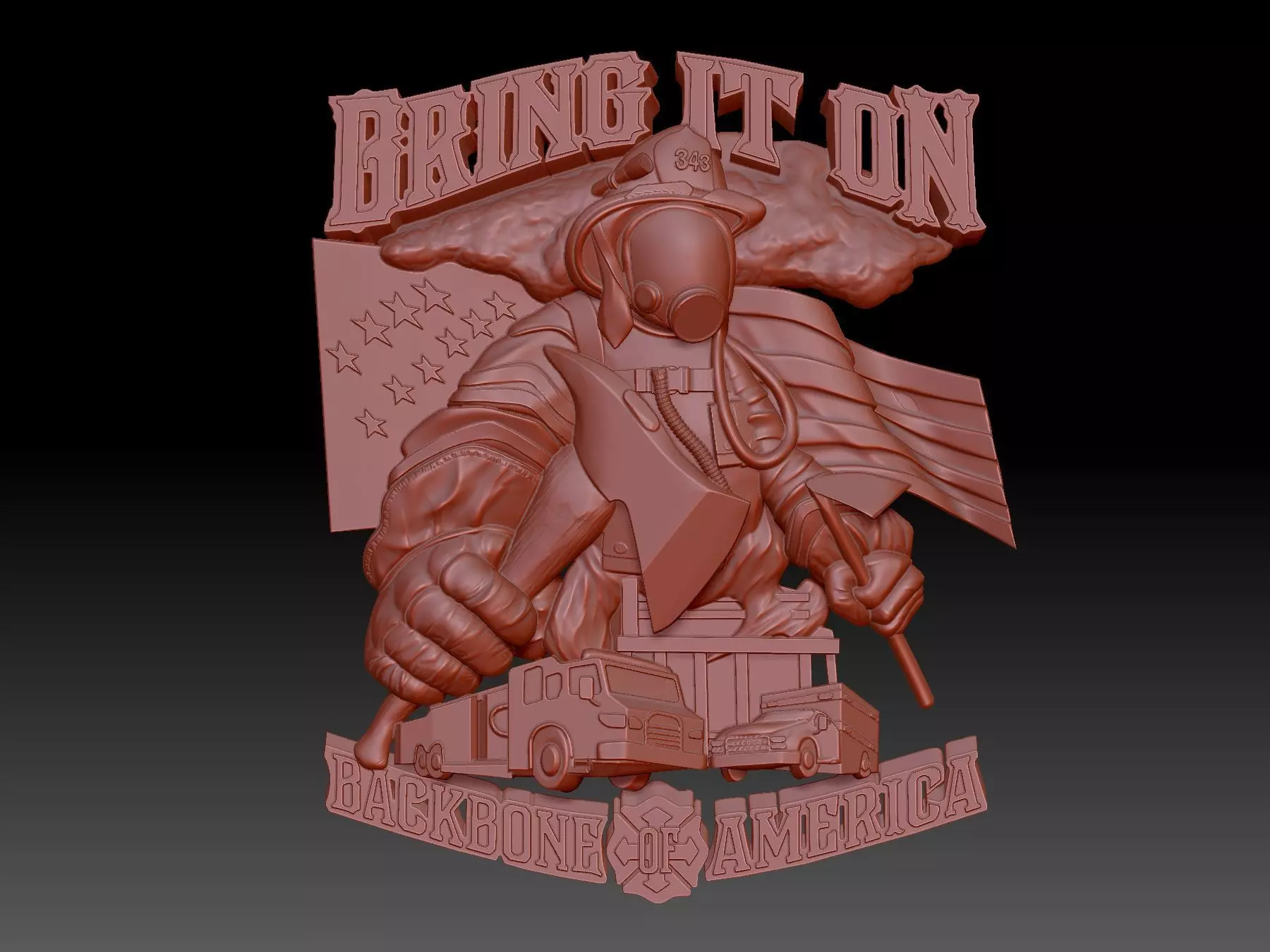 Firefighter 3D print model