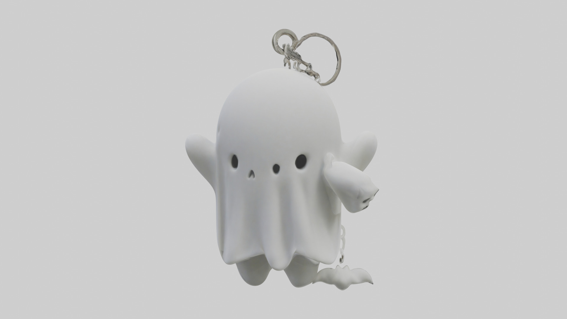 Ghost keychain model Low-poly 3D model_3