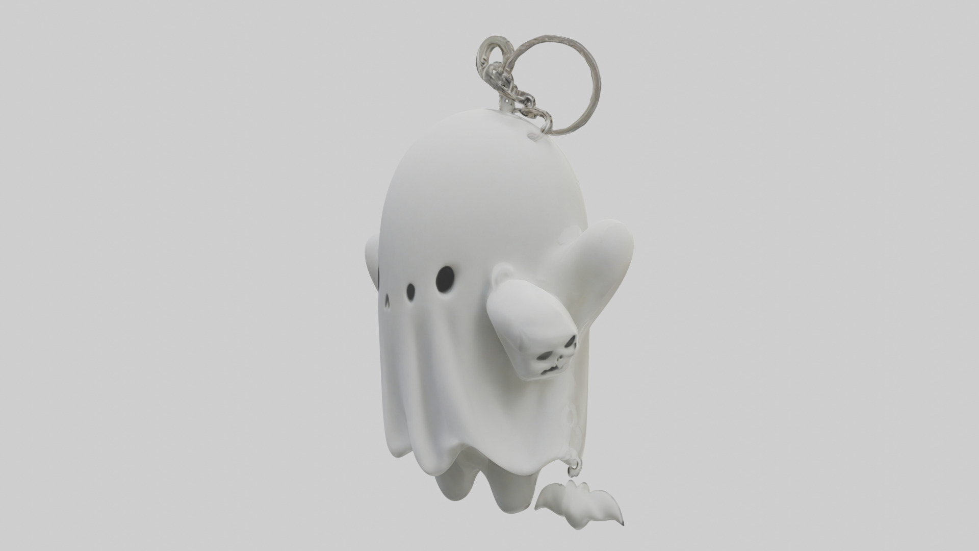 Ghost keychain model Low-poly 3D model_5