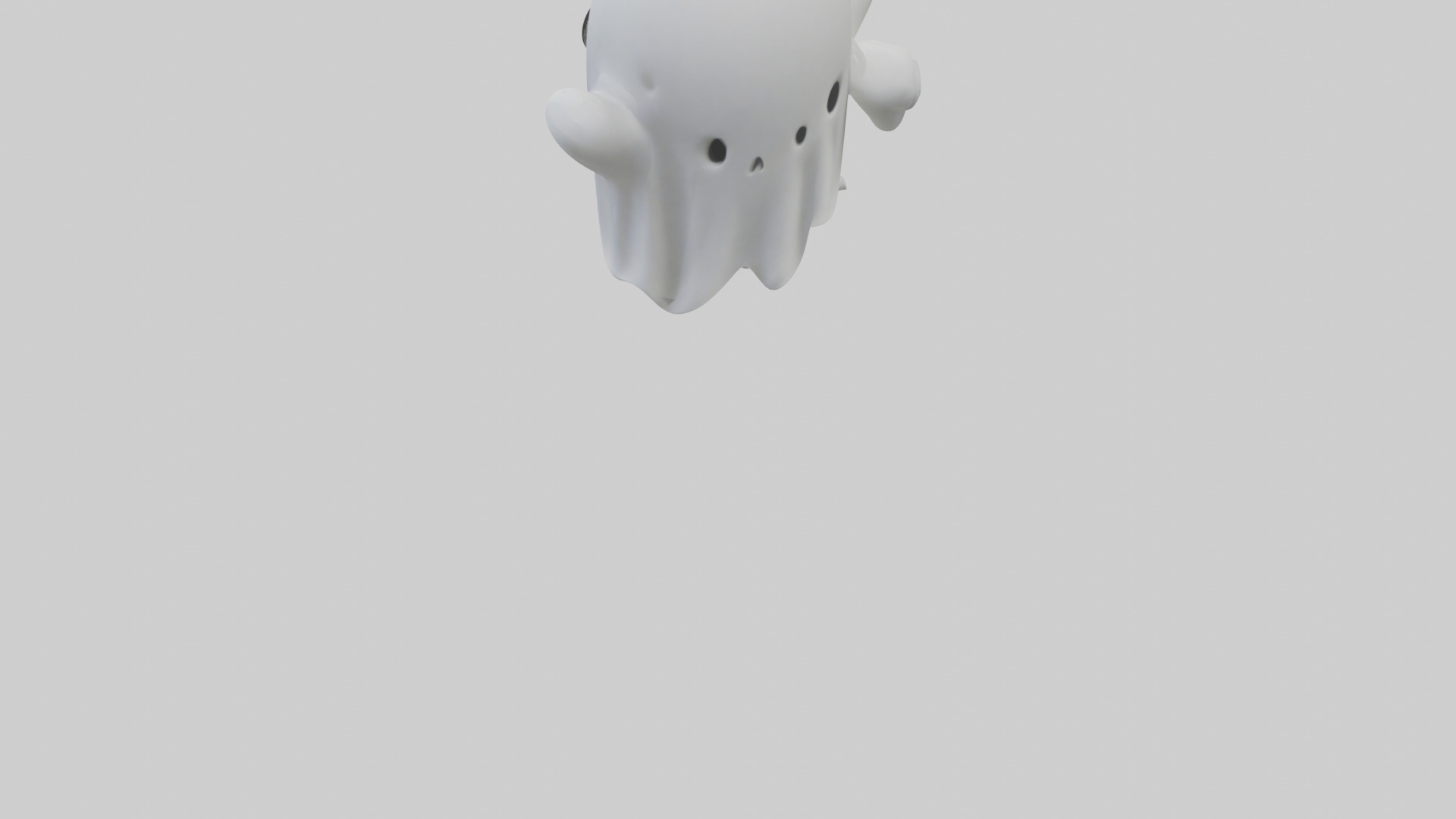 Ghost keychain model Low-poly 3D model_6