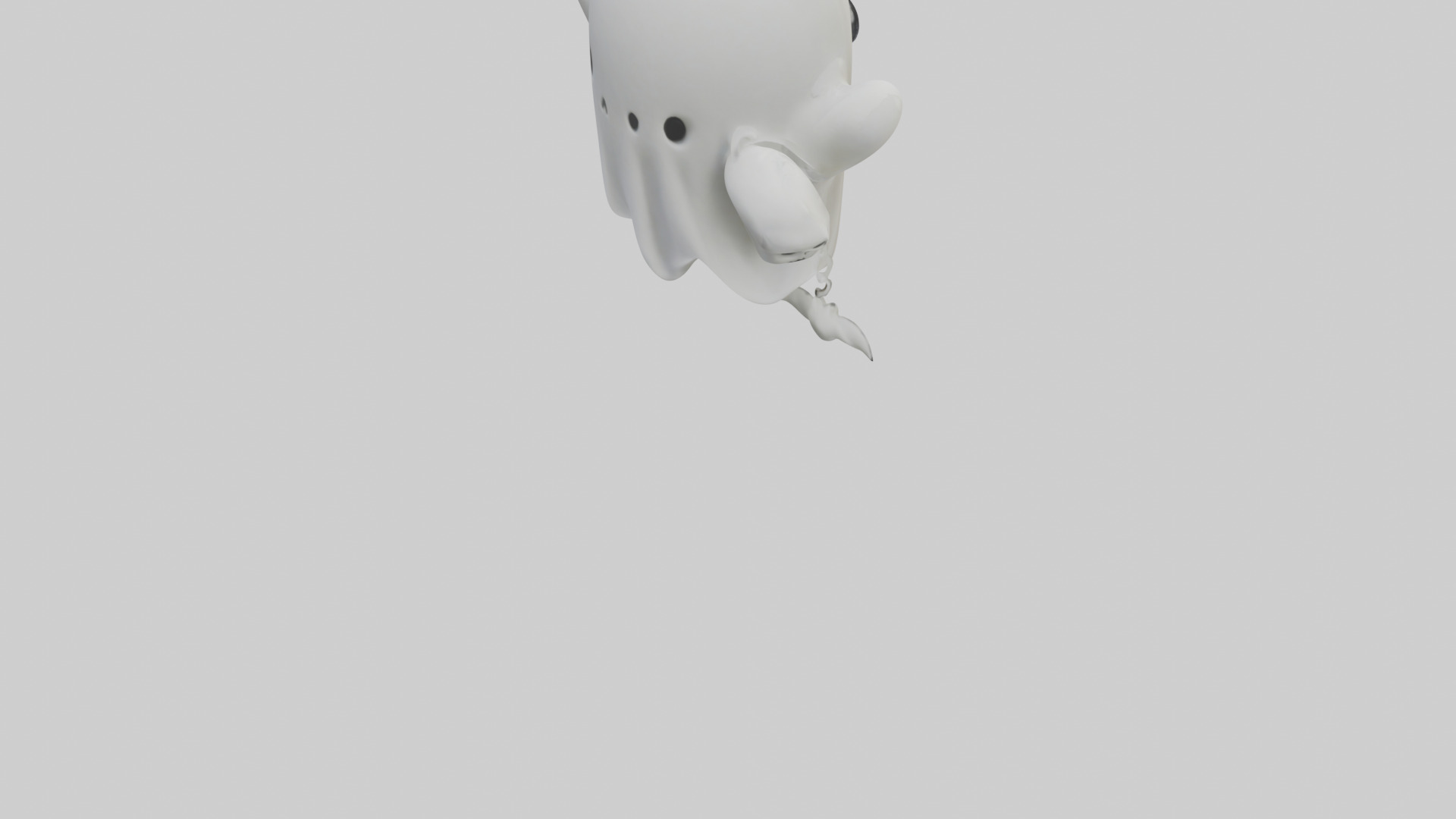 Ghost keychain model Low-poly 3D model_7