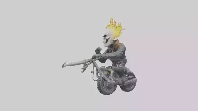 Ghost Rider statue model Low-poly 3D model