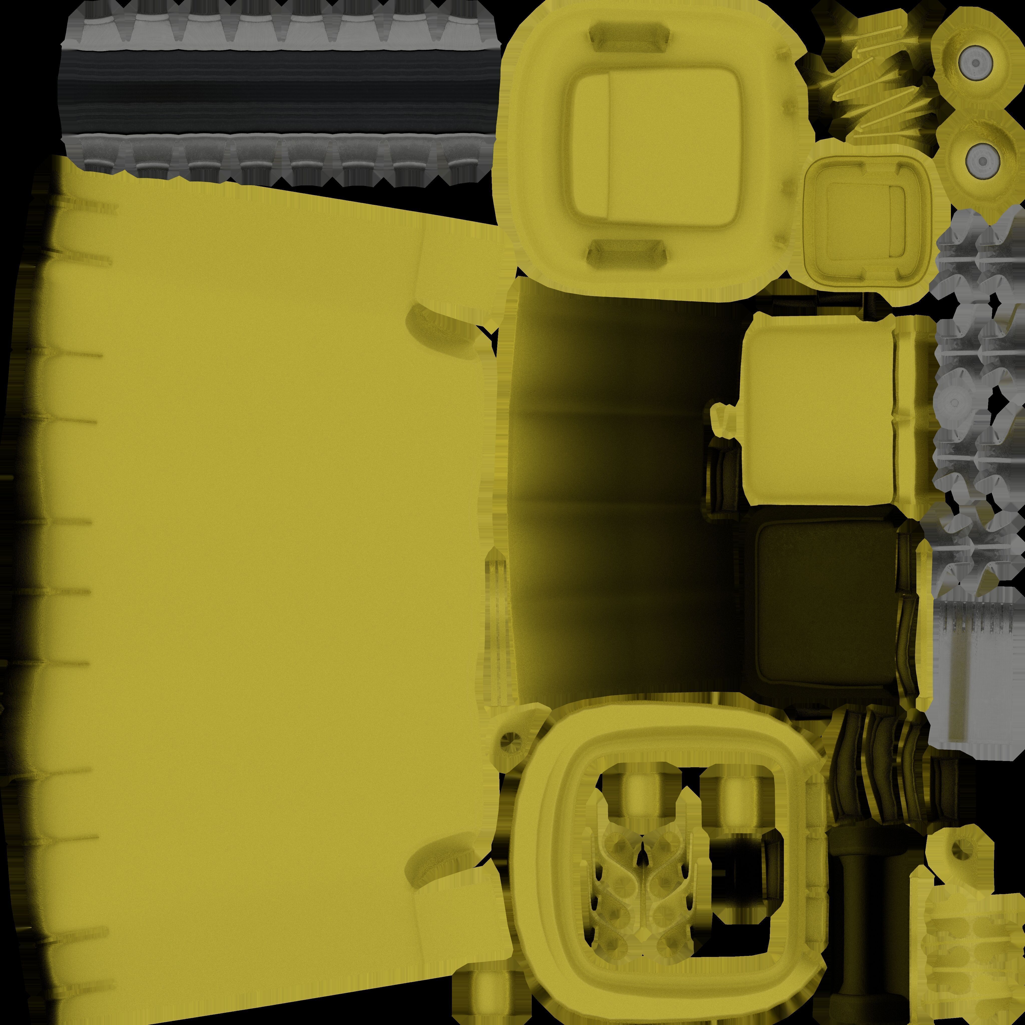 Plastic garbage can yellow with wheels 240 L Low-poly 3D model_59