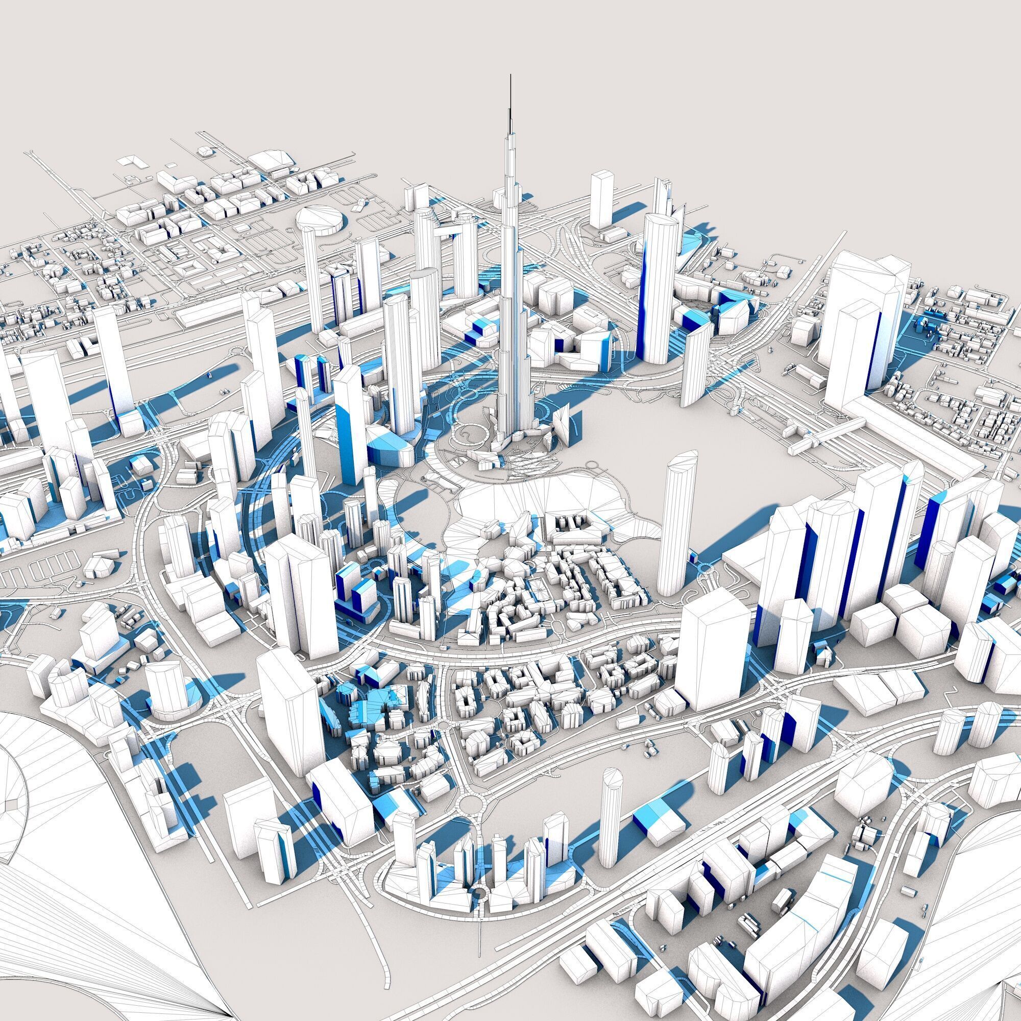 Burj Khalifa Skyscraper in Dubai United Arab Emirates 3D model_10
