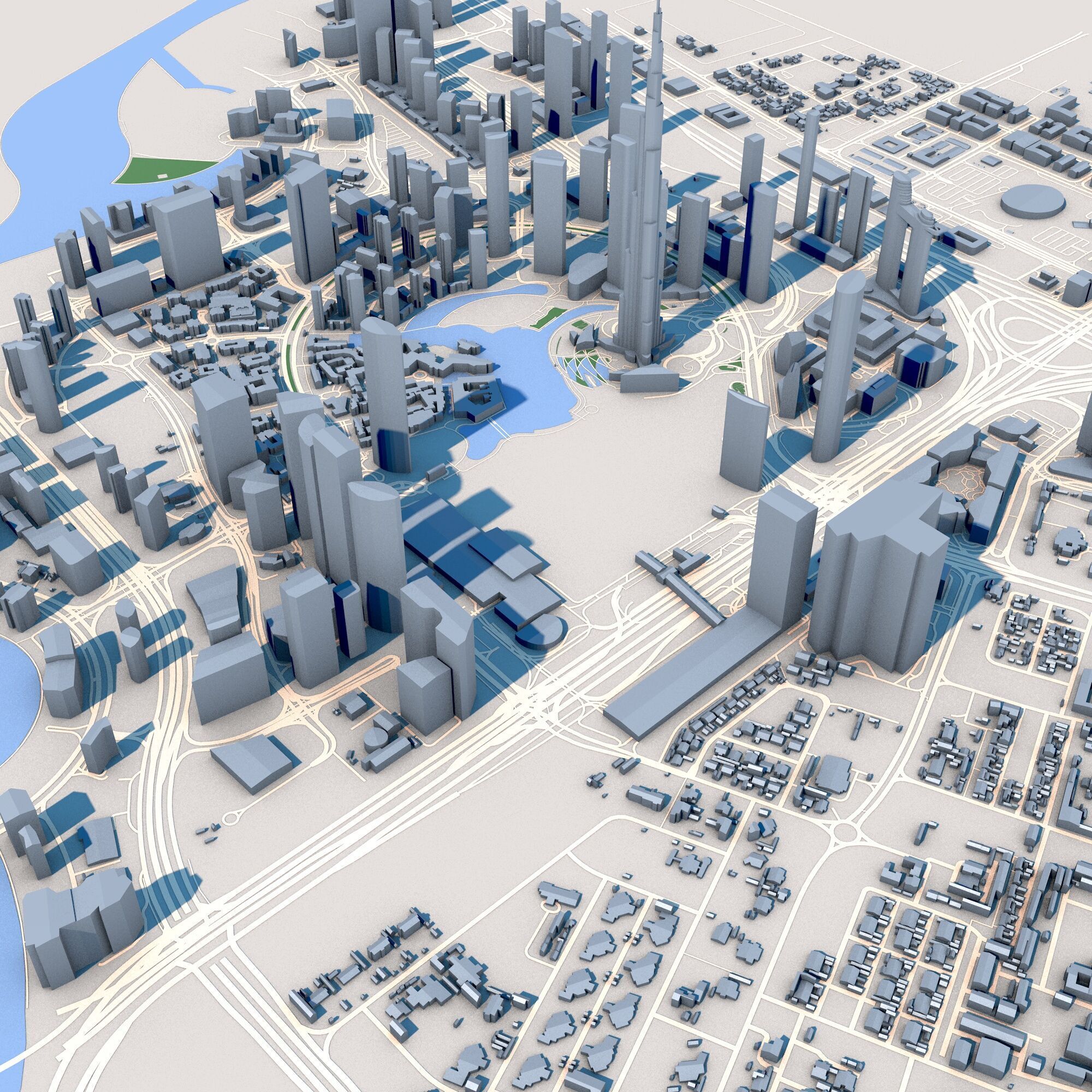 Burj Khalifa Skyscraper in Dubai United Arab Emirates 3D model_4