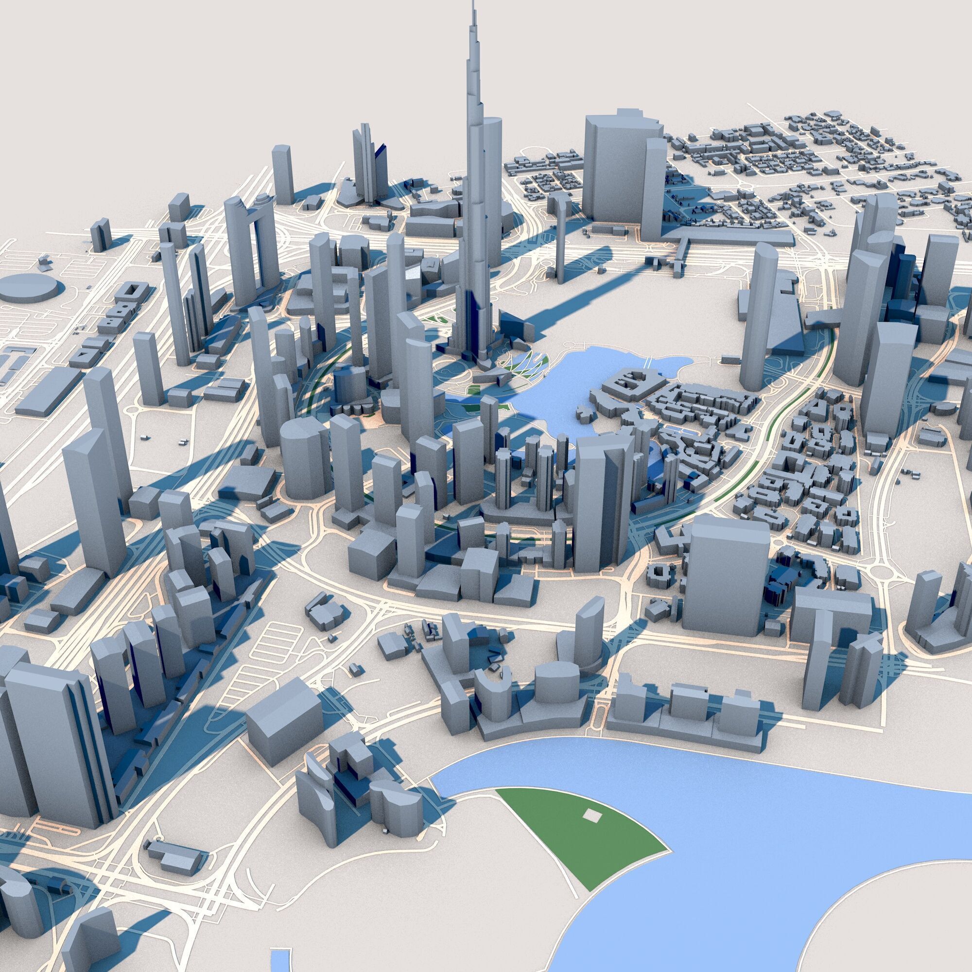 Burj Khalifa Skyscraper in Dubai United Arab Emirates 3D model_7