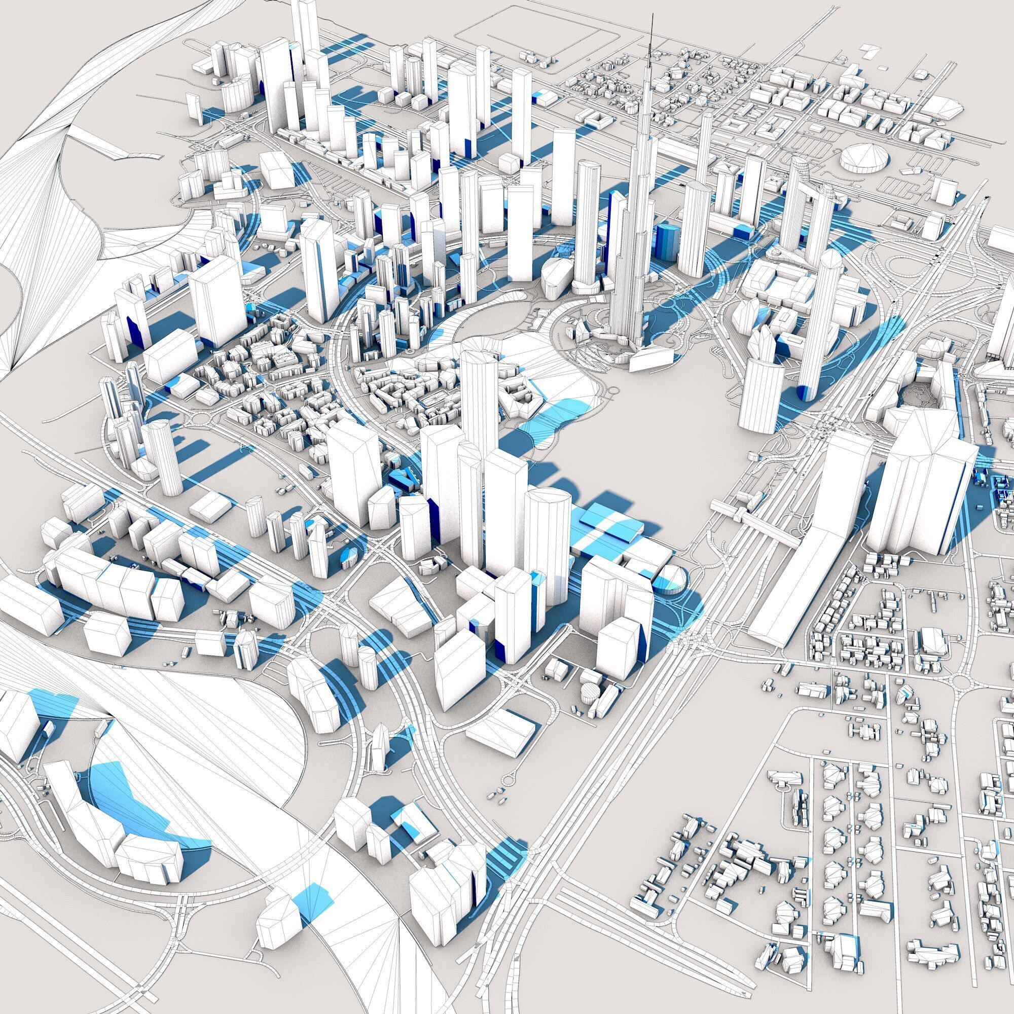 Burj Khalifa Skyscraper in Dubai United Arab Emirates 3D model_11