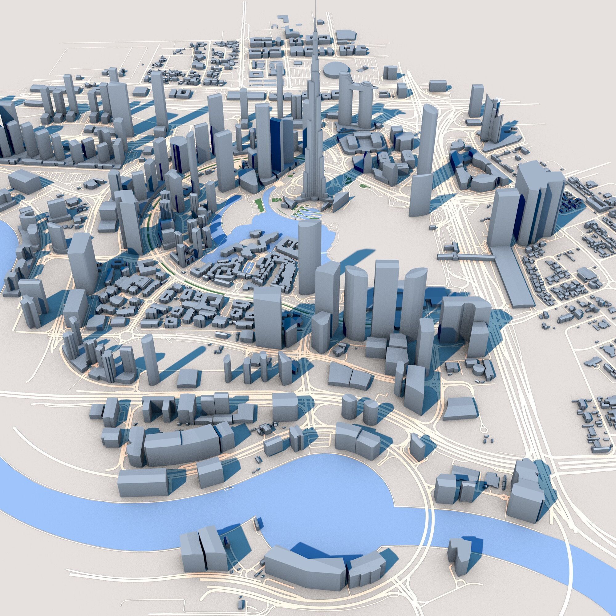 Burj Khalifa Skyscraper in Dubai United Arab Emirates 3D model_3