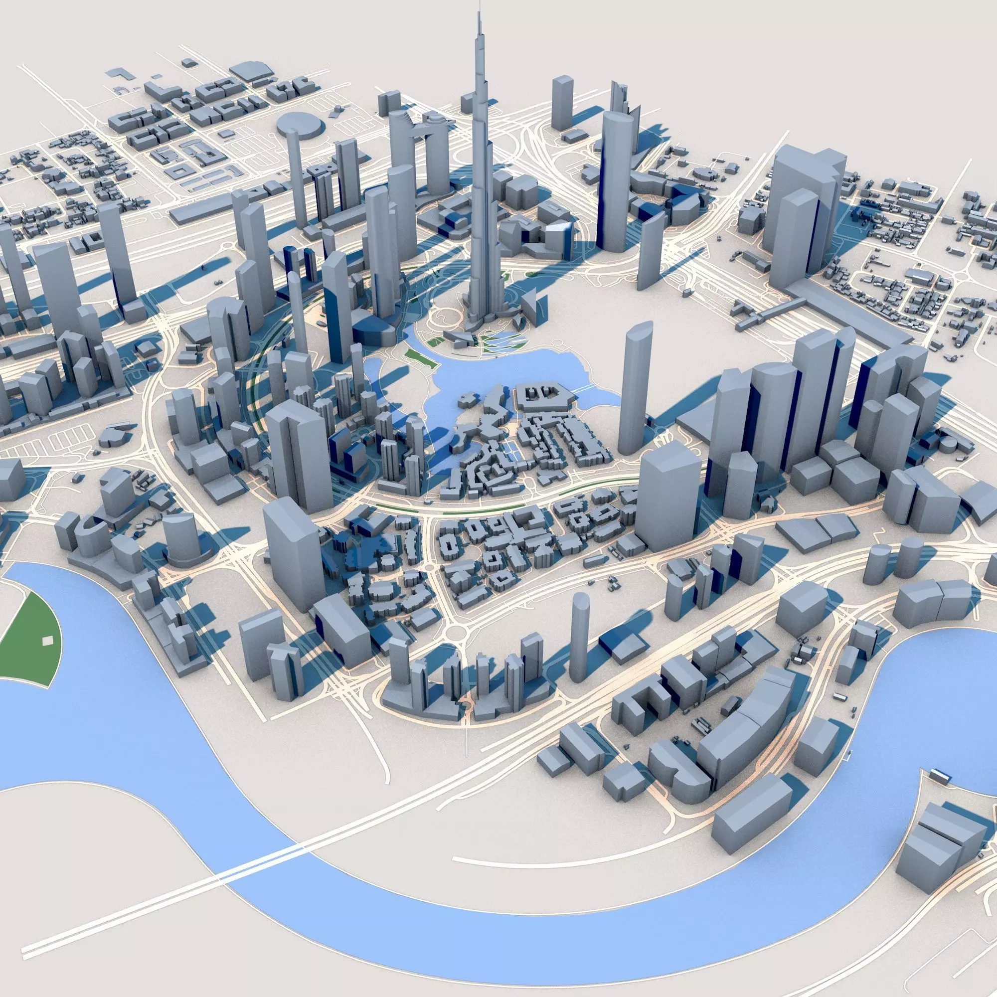 Burj Khalifa Skyscraper in Dubai United Arab Emirates 3D model_0