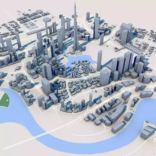 Burj Khalifa Skyscraper in Dubai United Arab Emirates 3D model