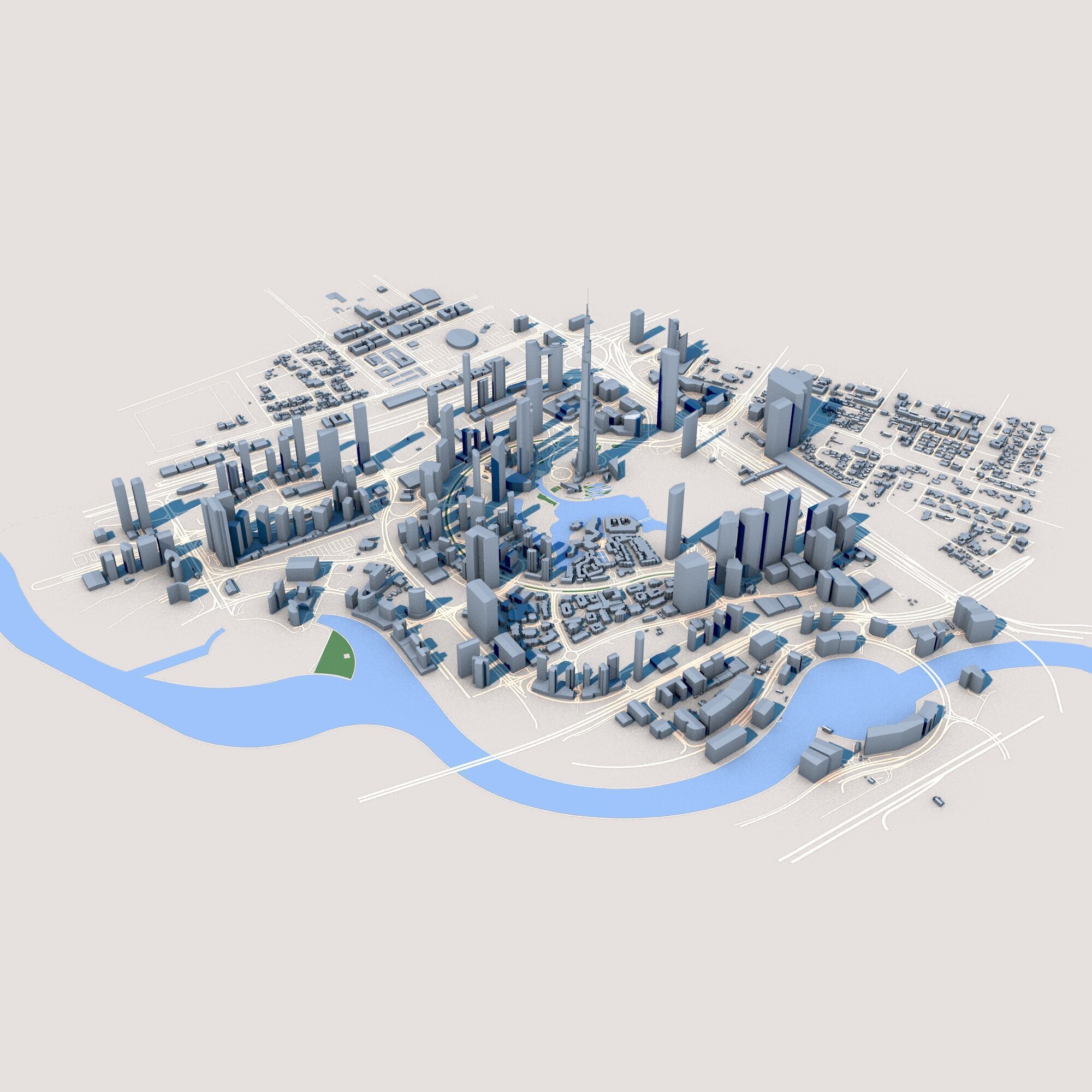 Burj Khalifa Skyscraper in Dubai United Arab Emirates 3D model_8