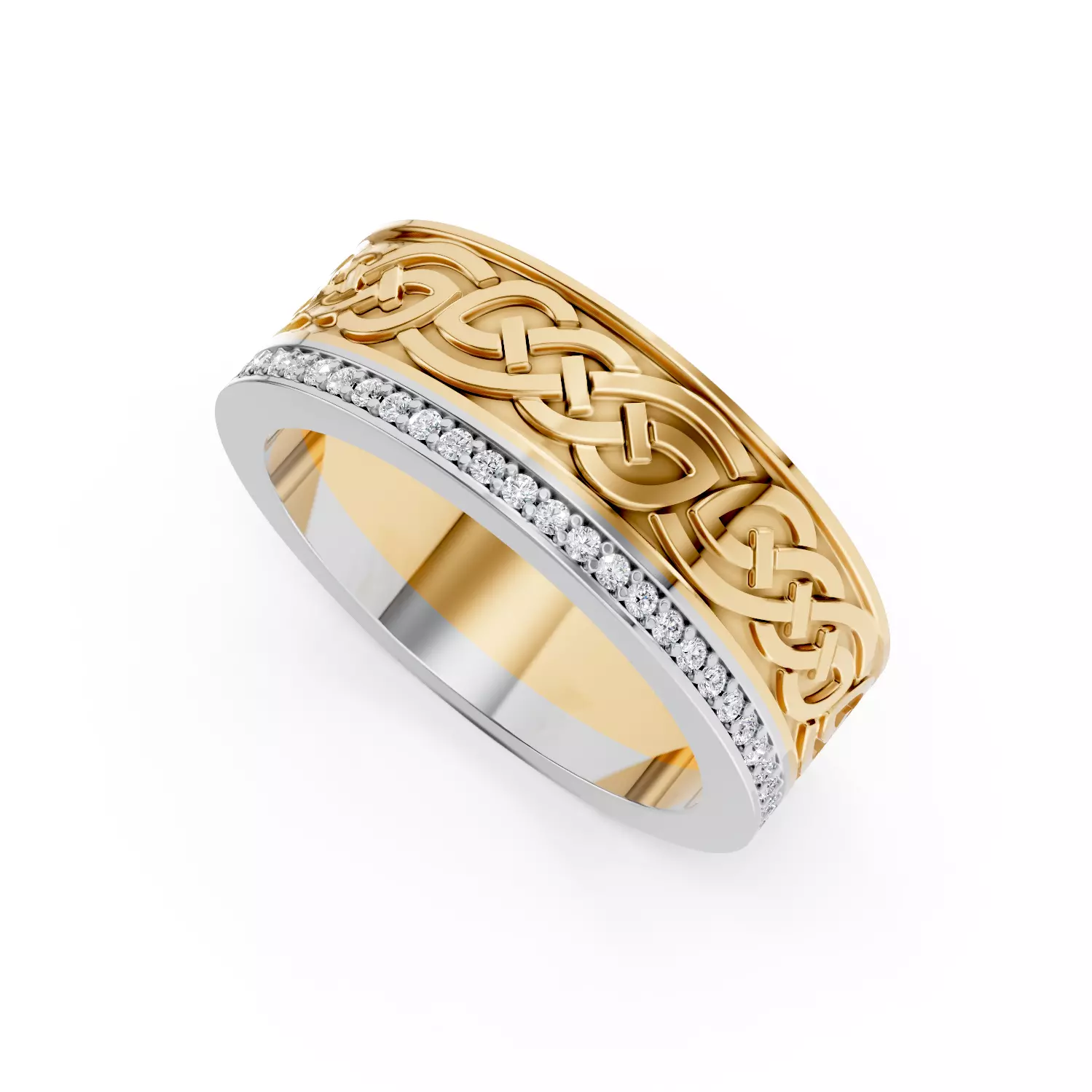 Patterned Diamond Ring 3D print model