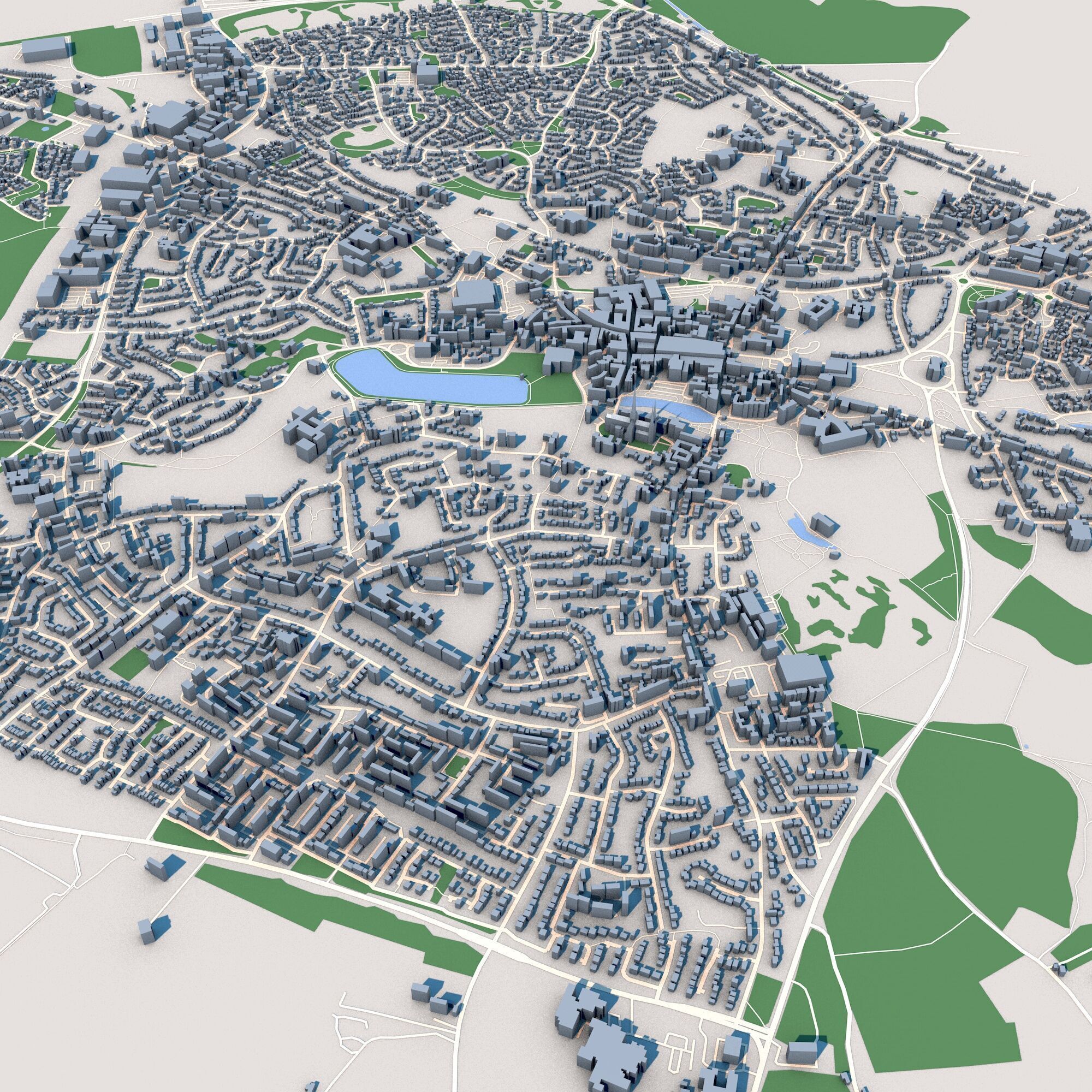 Lichfield City England 3D model_8