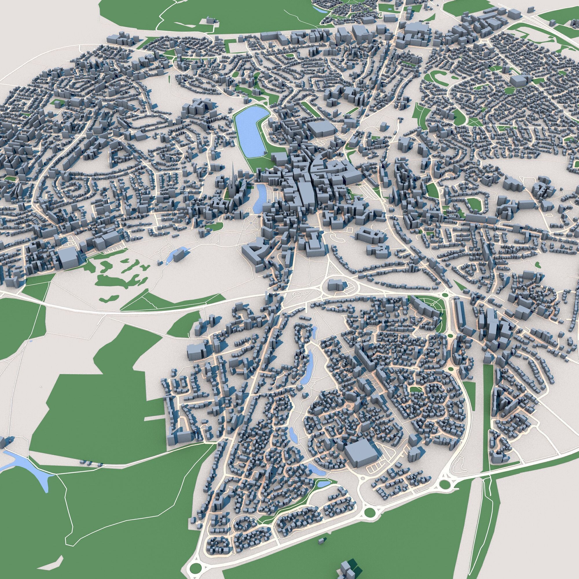 Lichfield City England 3D model_9