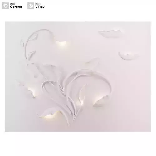 Wall Decor Panel Flowers 3D model