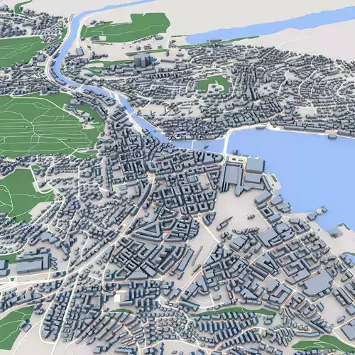 Lucerne City Switzerland 3D model