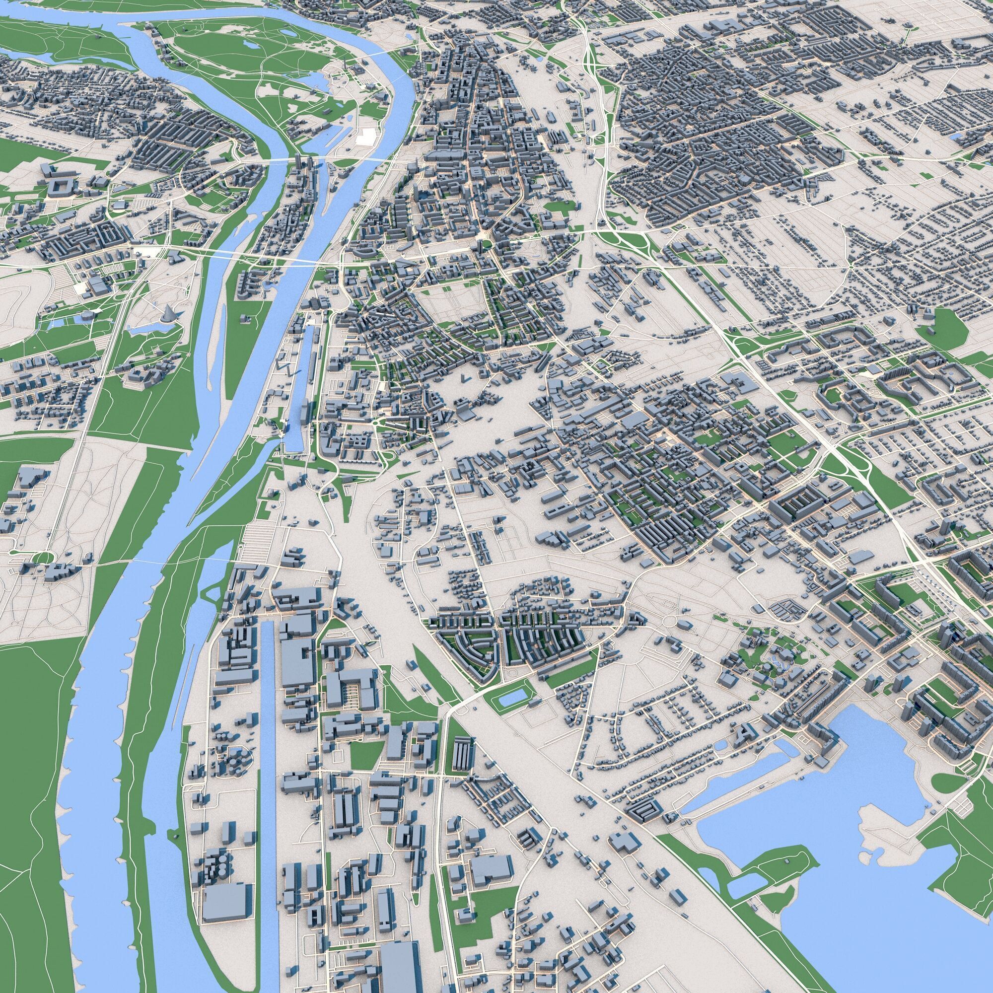 Magdeburg City Germany 3D model_9