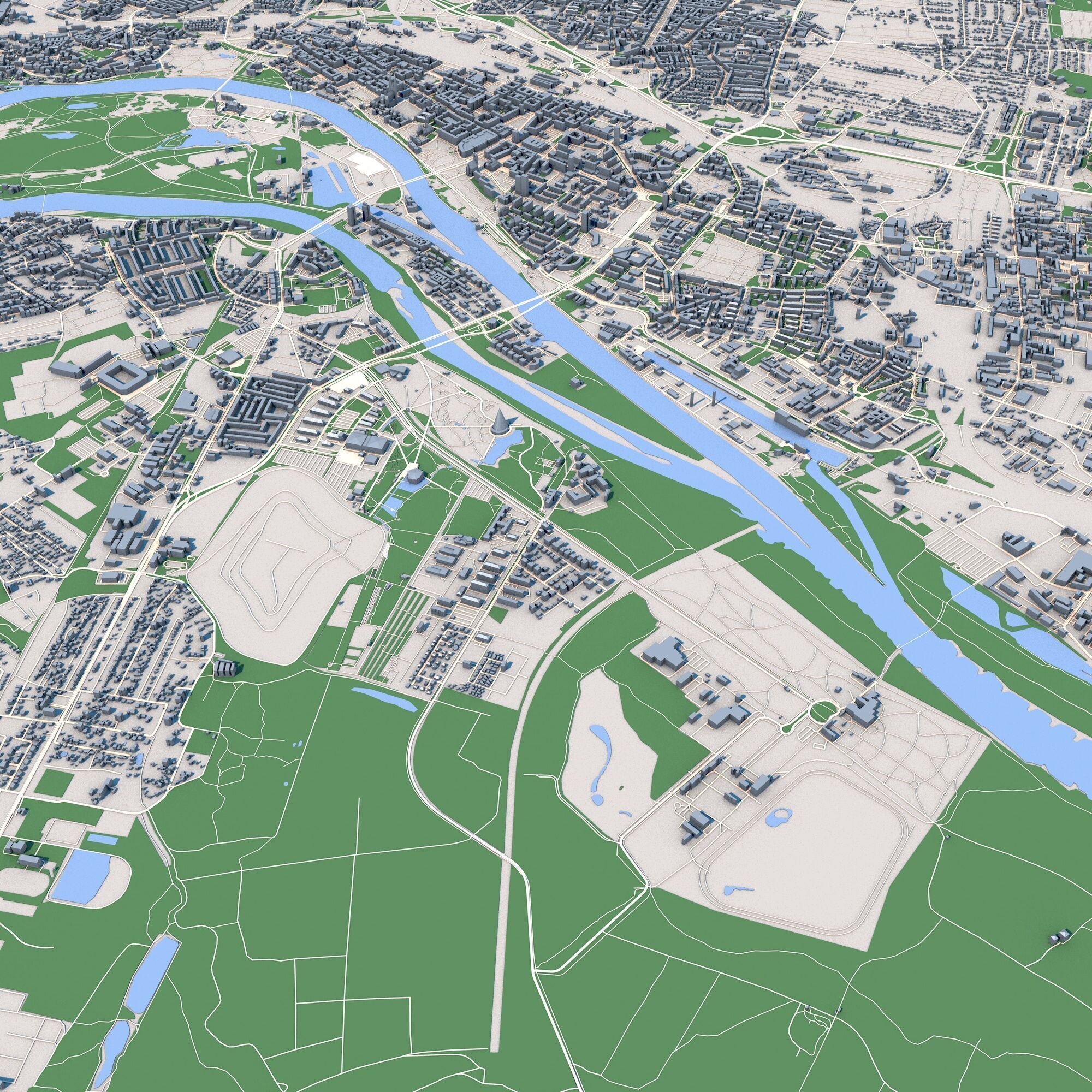 Magdeburg City Germany 3D model_10