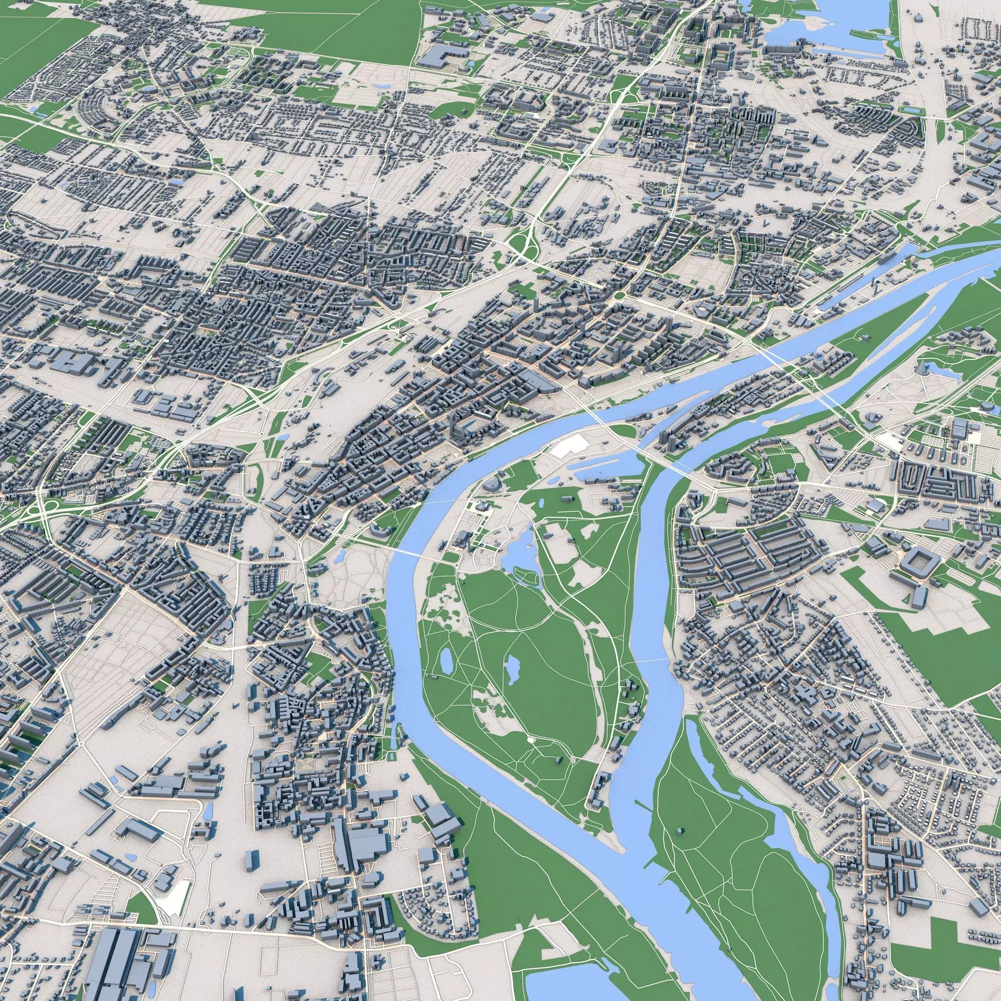 Magdeburg City Germany 3D model_0