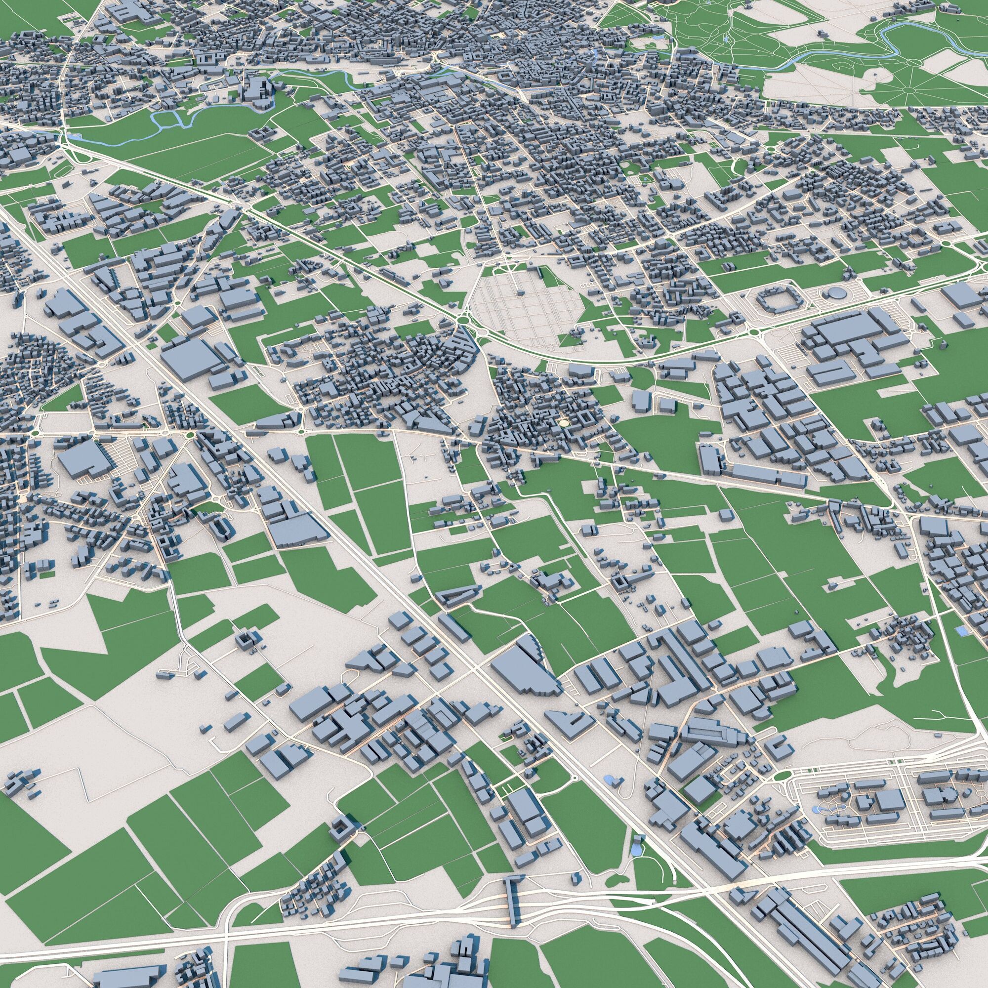 Monza City Italy 3D model_3