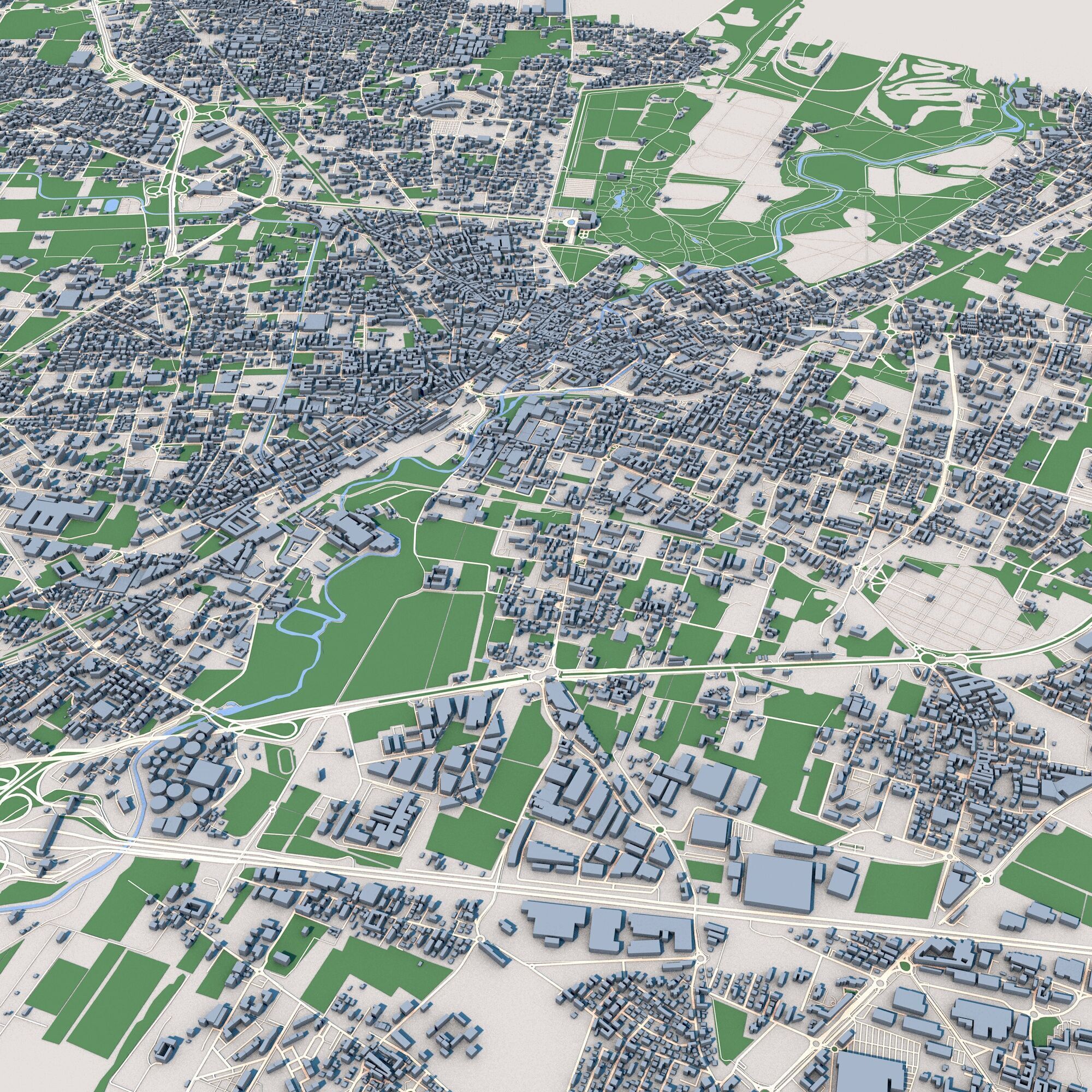 Monza City Italy 3D model_2