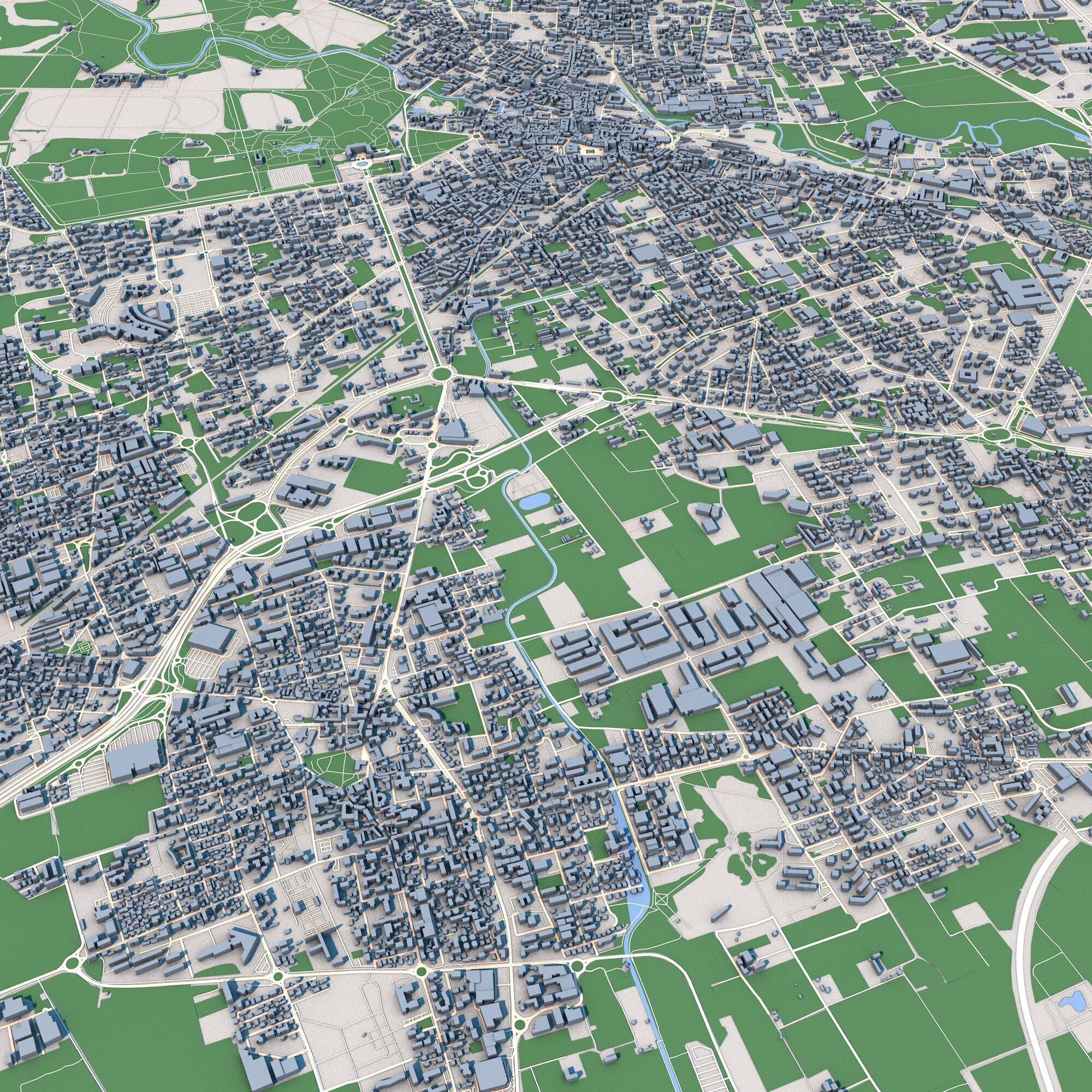 Monza City Italy 3D model_8