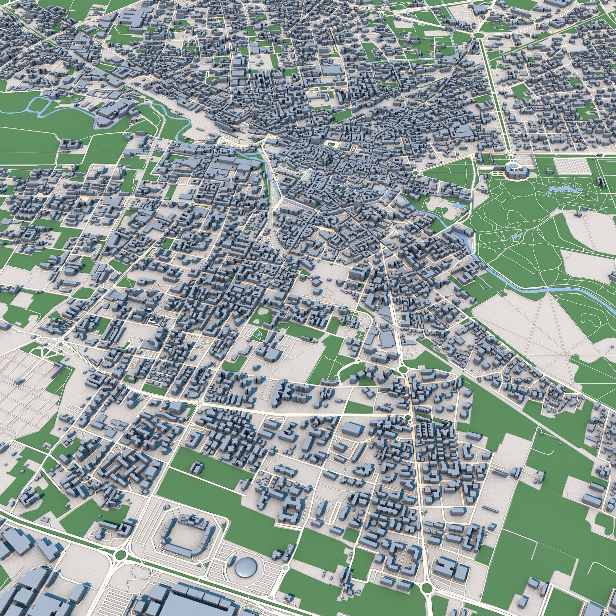 Monza City Italy 3D model_5